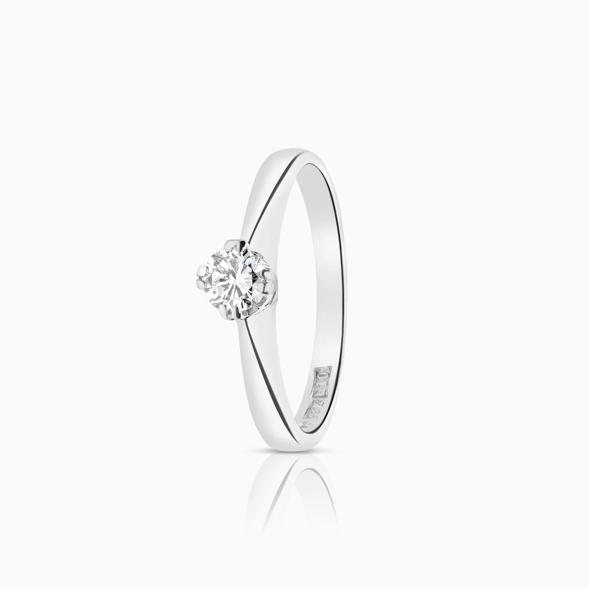 Solitaire ring 0.26ct 18K white gold