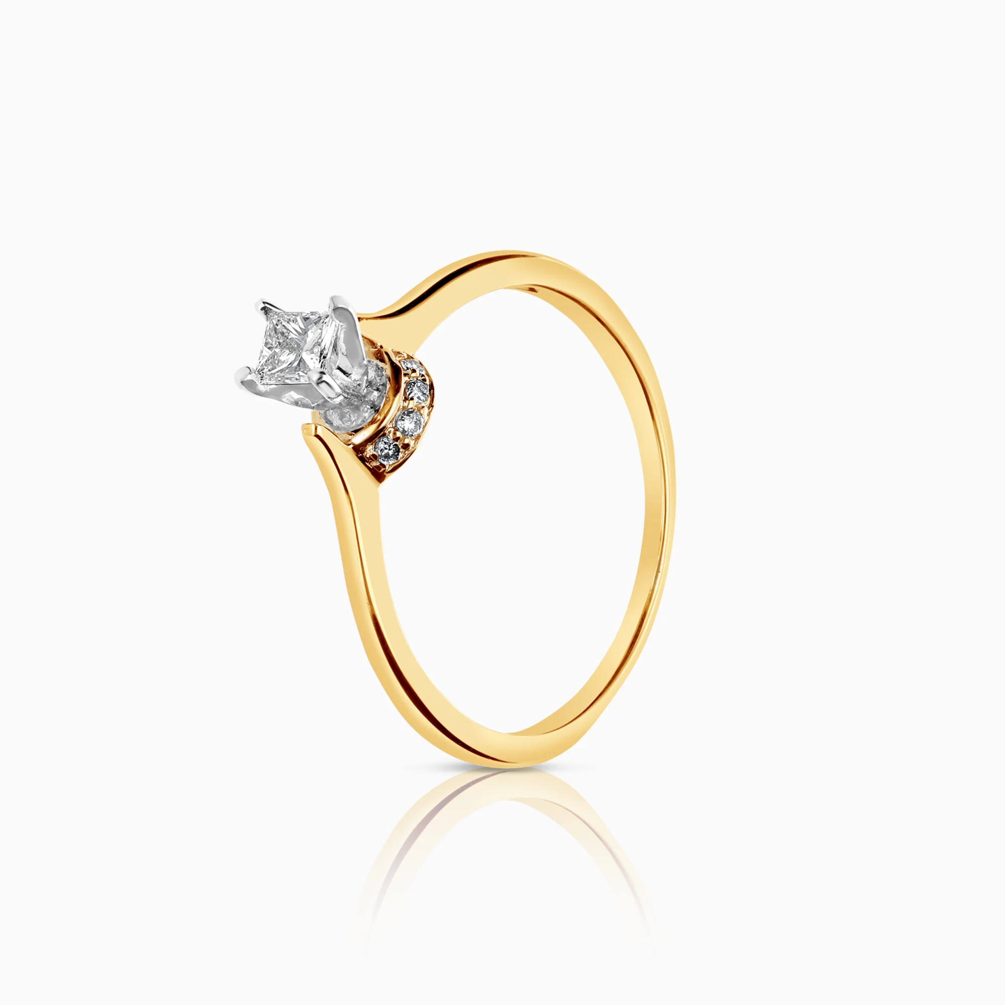 Solitaire ring 0.28ct 14K gold - Image 4