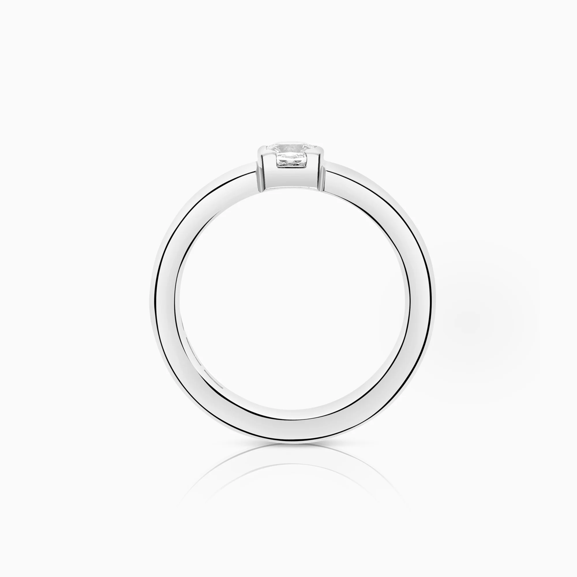 Solitaire ring 0.28ct 18K white gold - Image 2