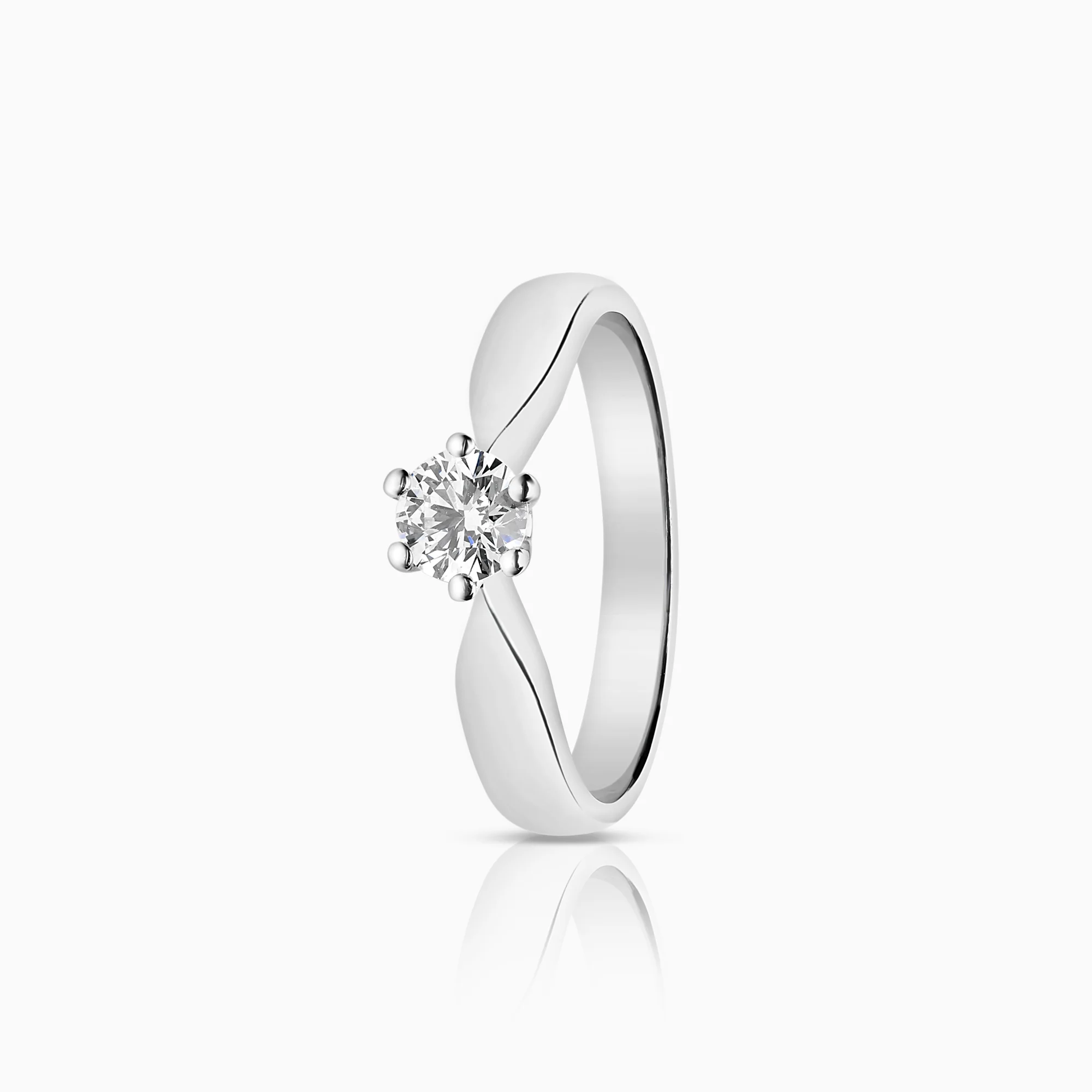 Solitaire ring 0.29ct 18K white gold