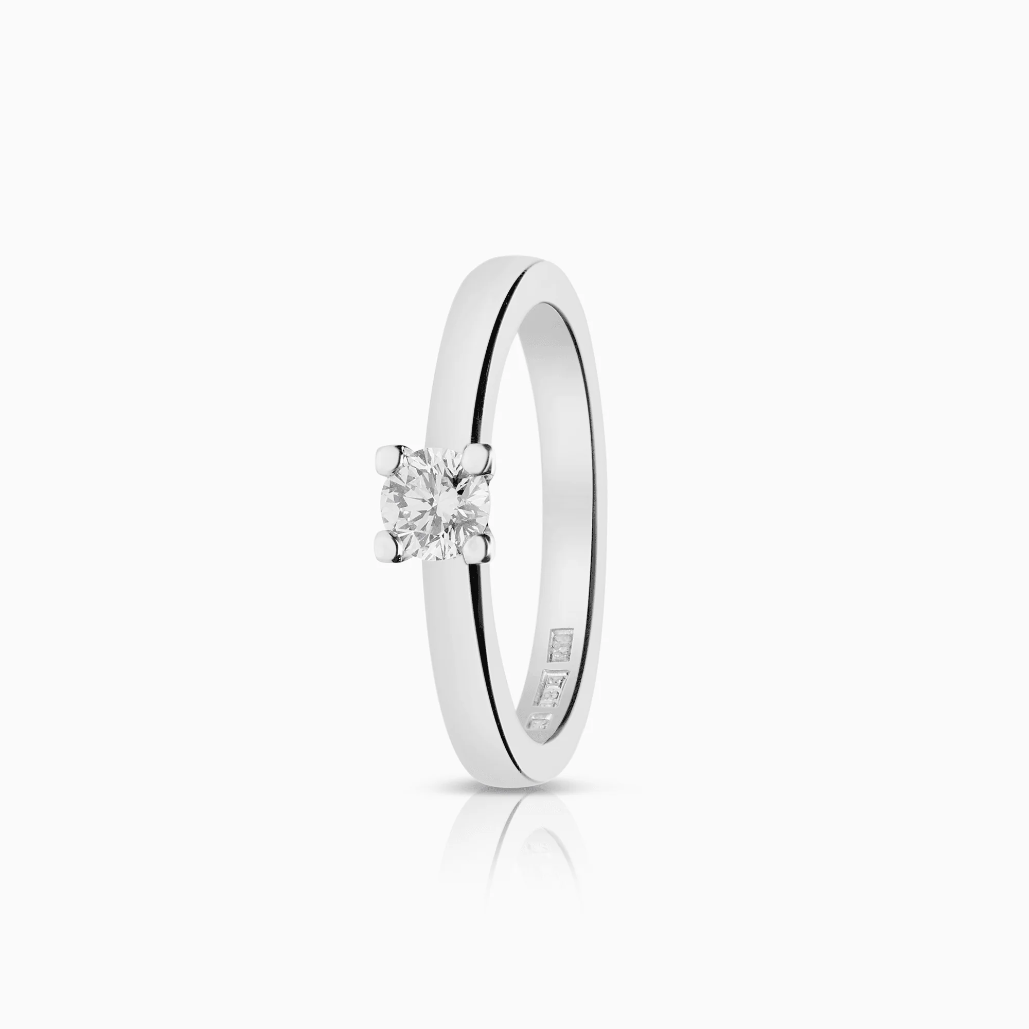 Solitaire ring 0.30ct 18K white gold