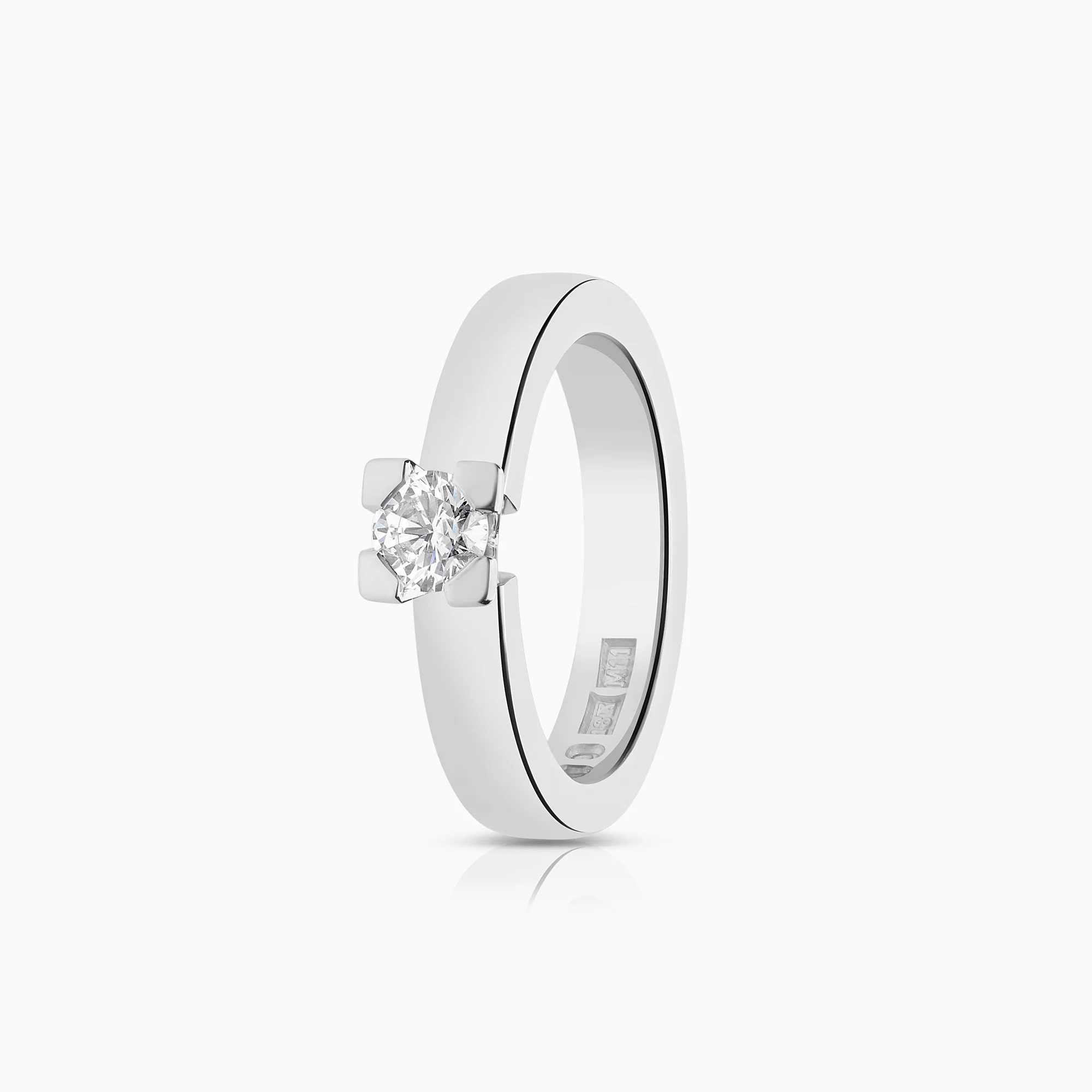 Solitaire ring 0.30ct 18K white gold