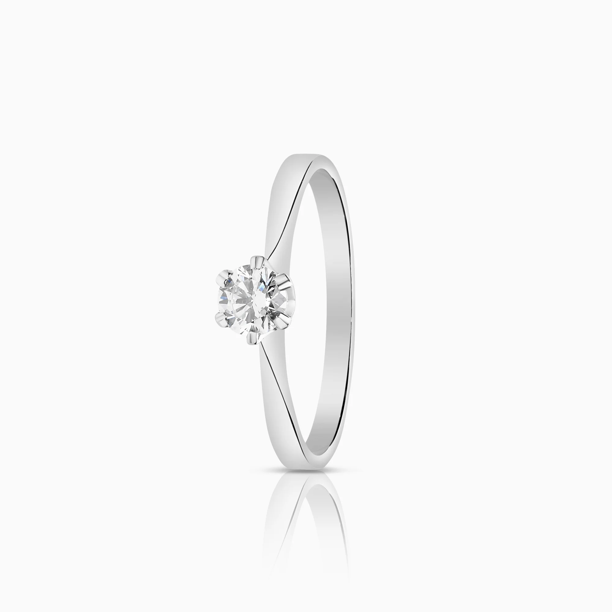 Solitaire ring 0.30ct 18K white gold