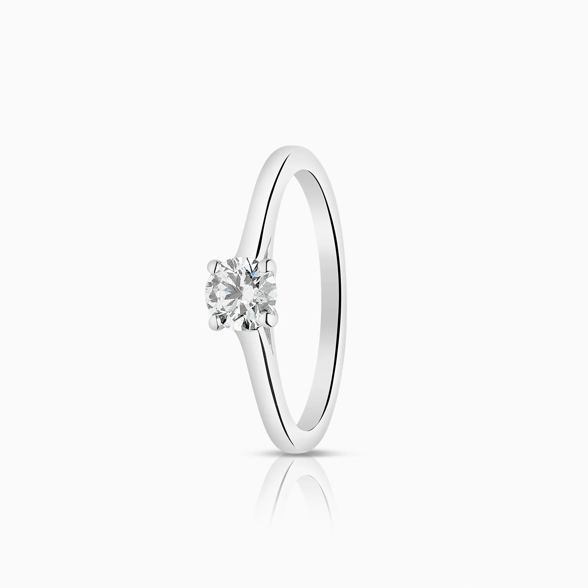 Solitaire Ring 0.35ct 18K White Gold