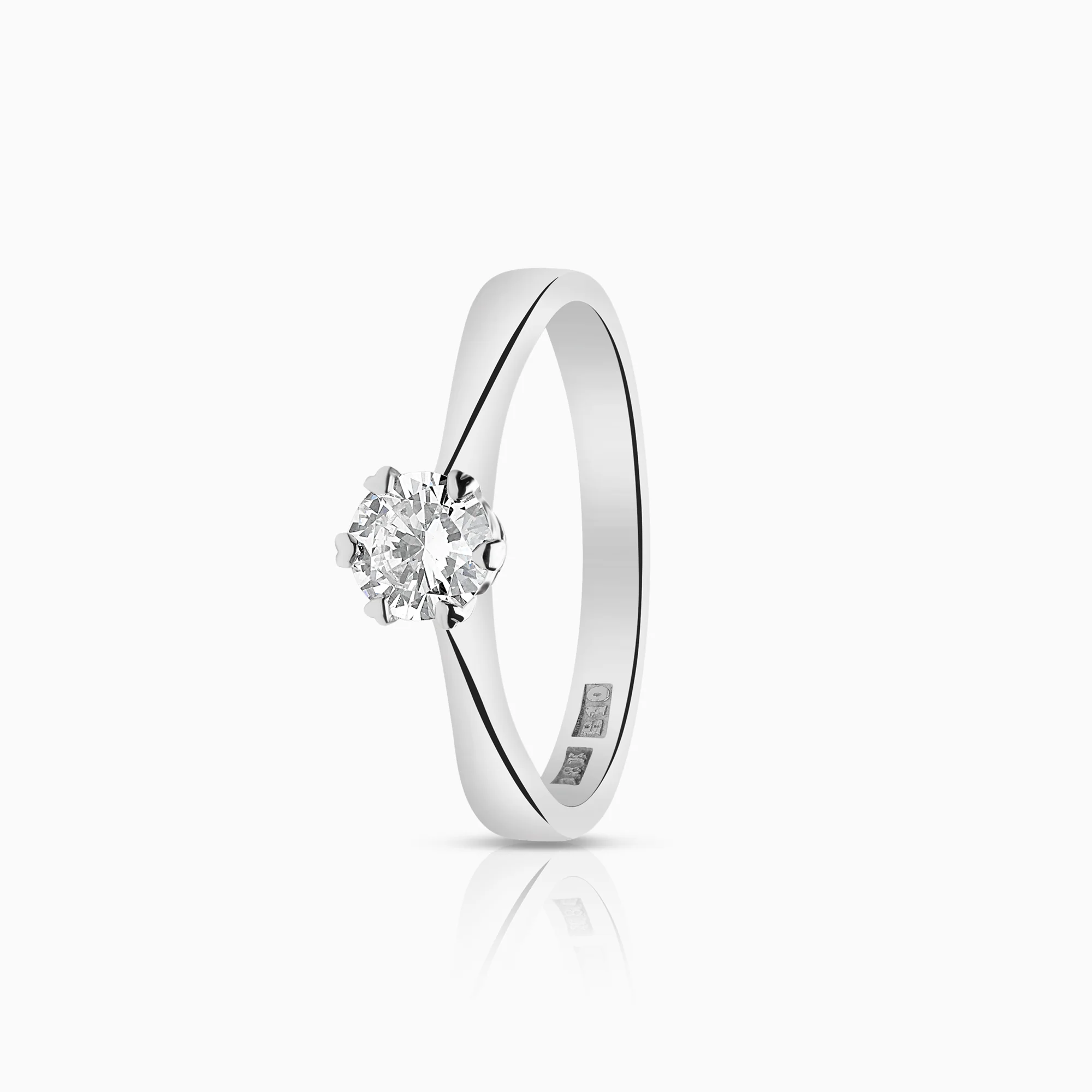 Solitaire Ring 0.35ct 18K White Gold