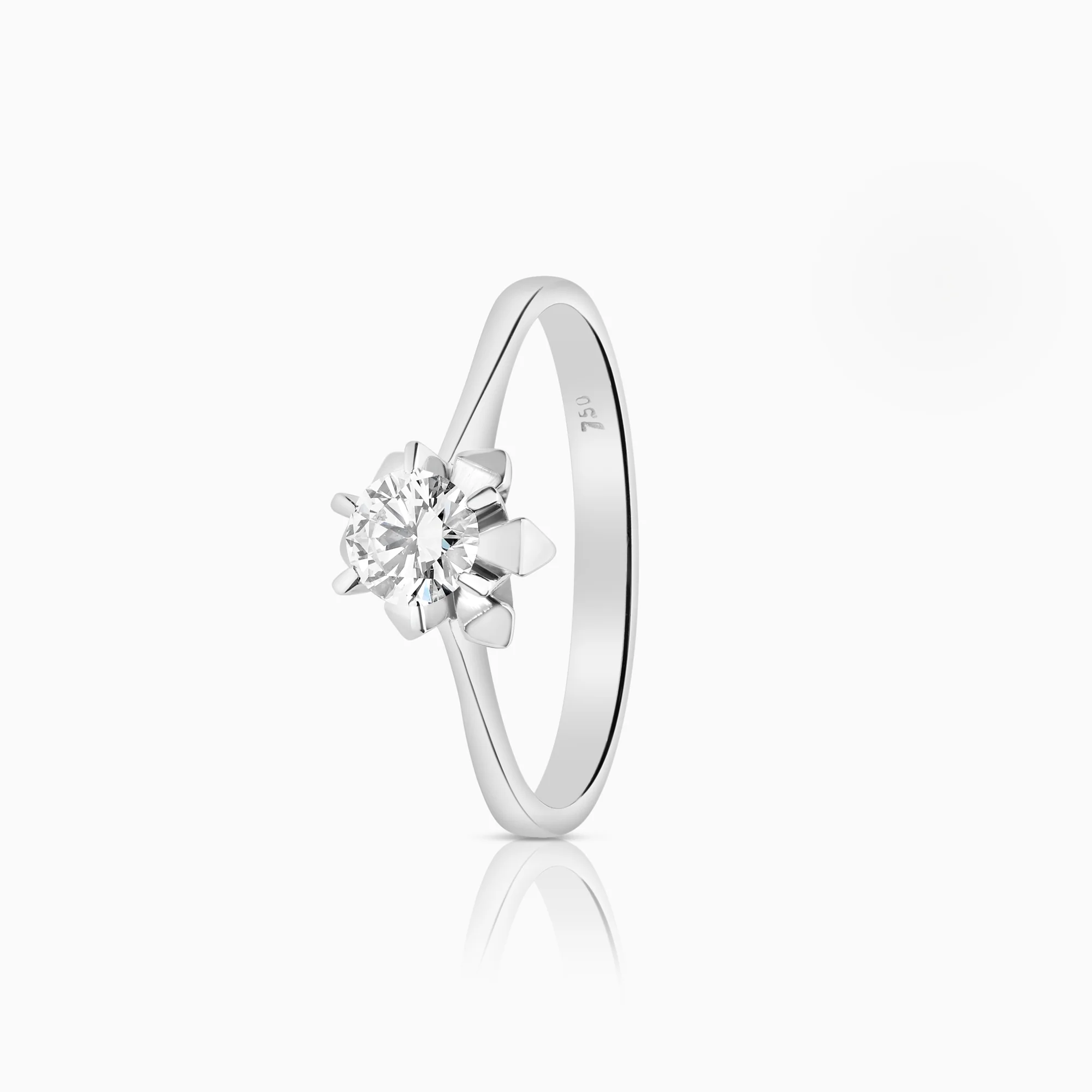 Solitaire ring 0.36ct 18K white gold