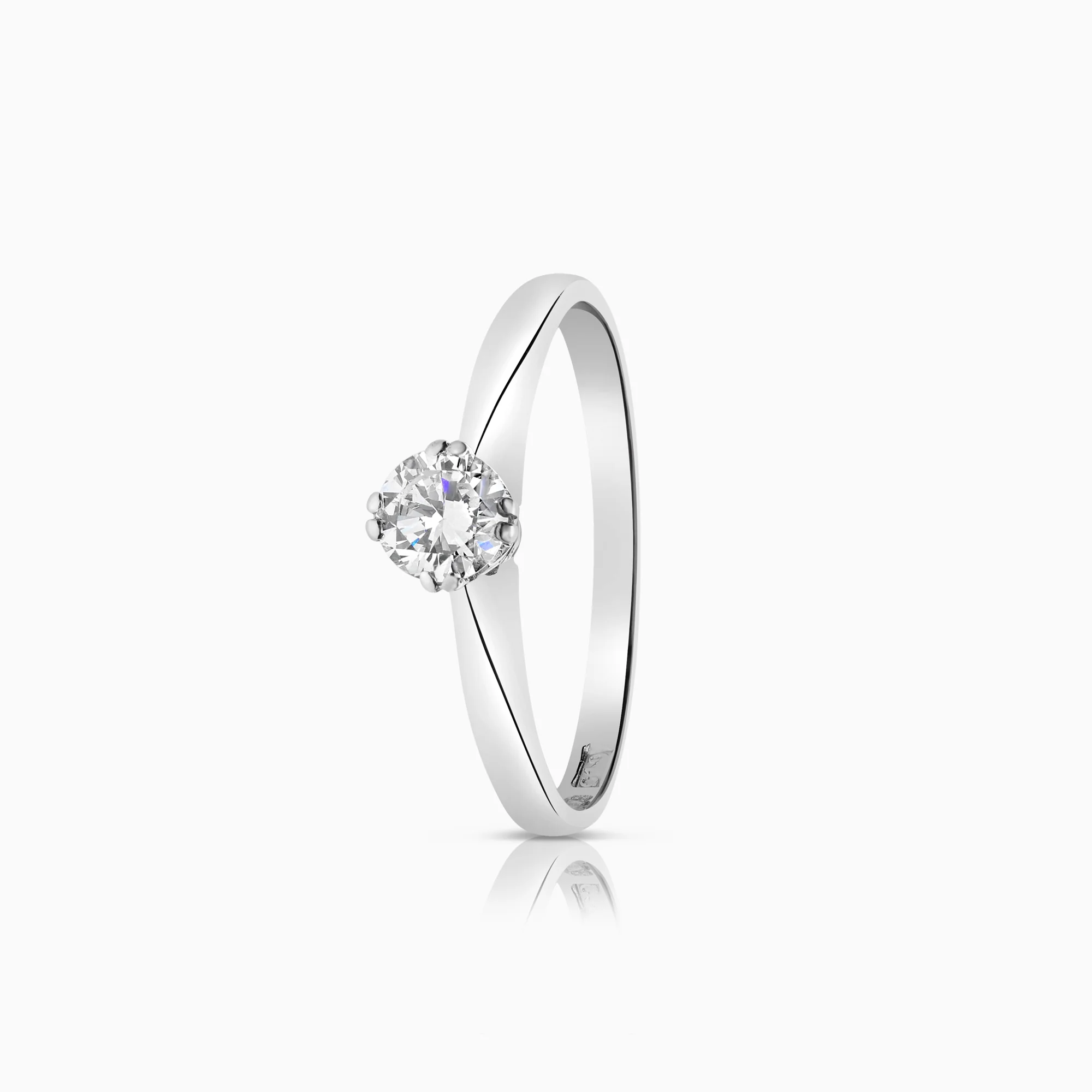 Solitaire ring 0.36ct 18K white gold