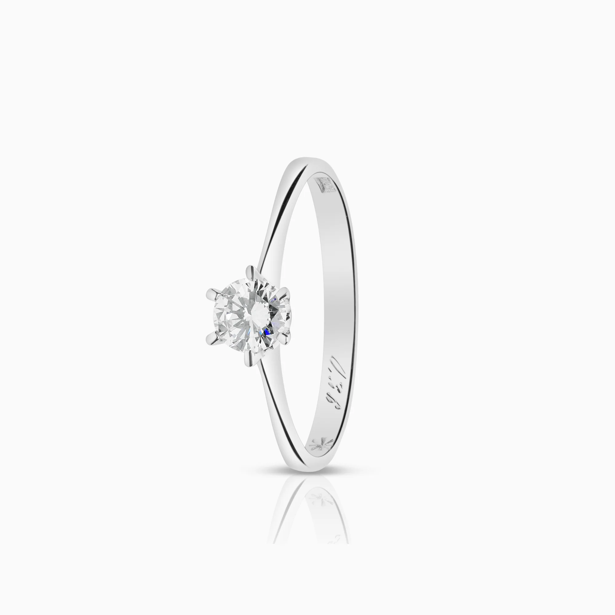 Solitaire ring 0.36ct 18K white gold