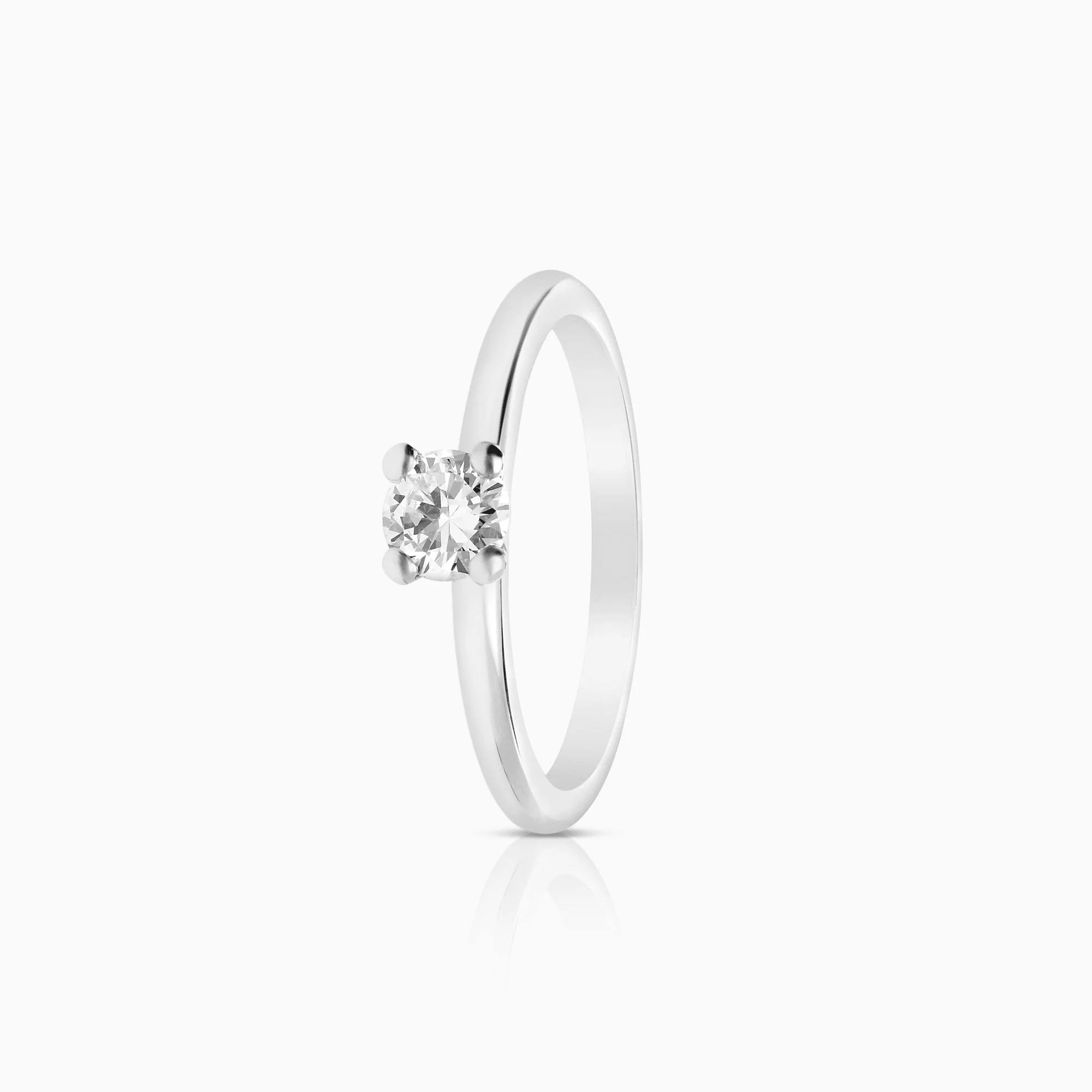 Solitaire ring 0.37ct 18K white gold
