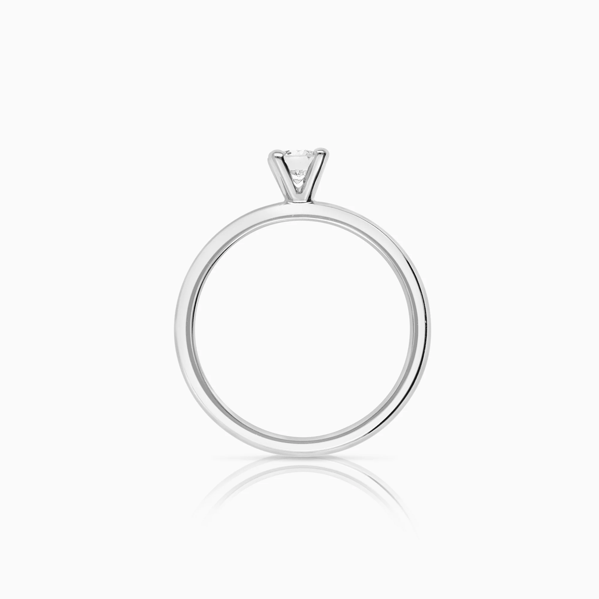 Solitaire ring 0.37ct 18K white gold - Image 2