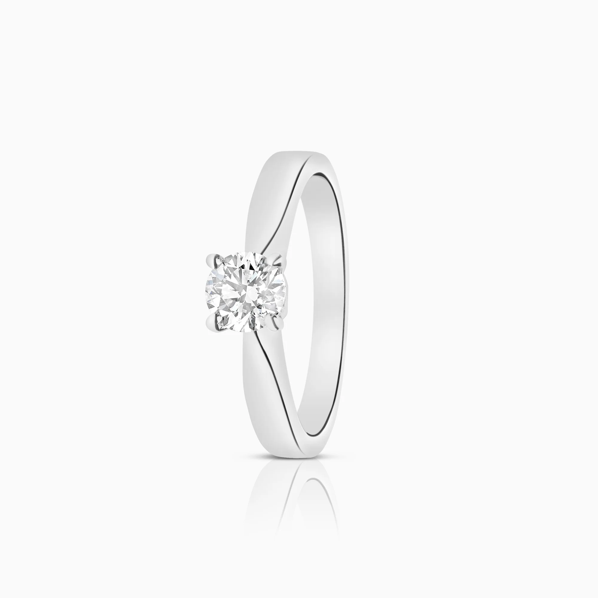 Solitaire ring 0.37ct 18K white gold