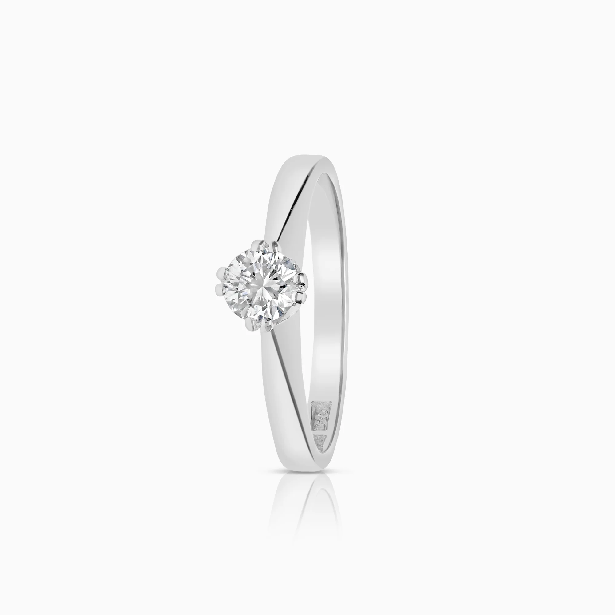 Solitaire ring 0.38ct 18K white gold