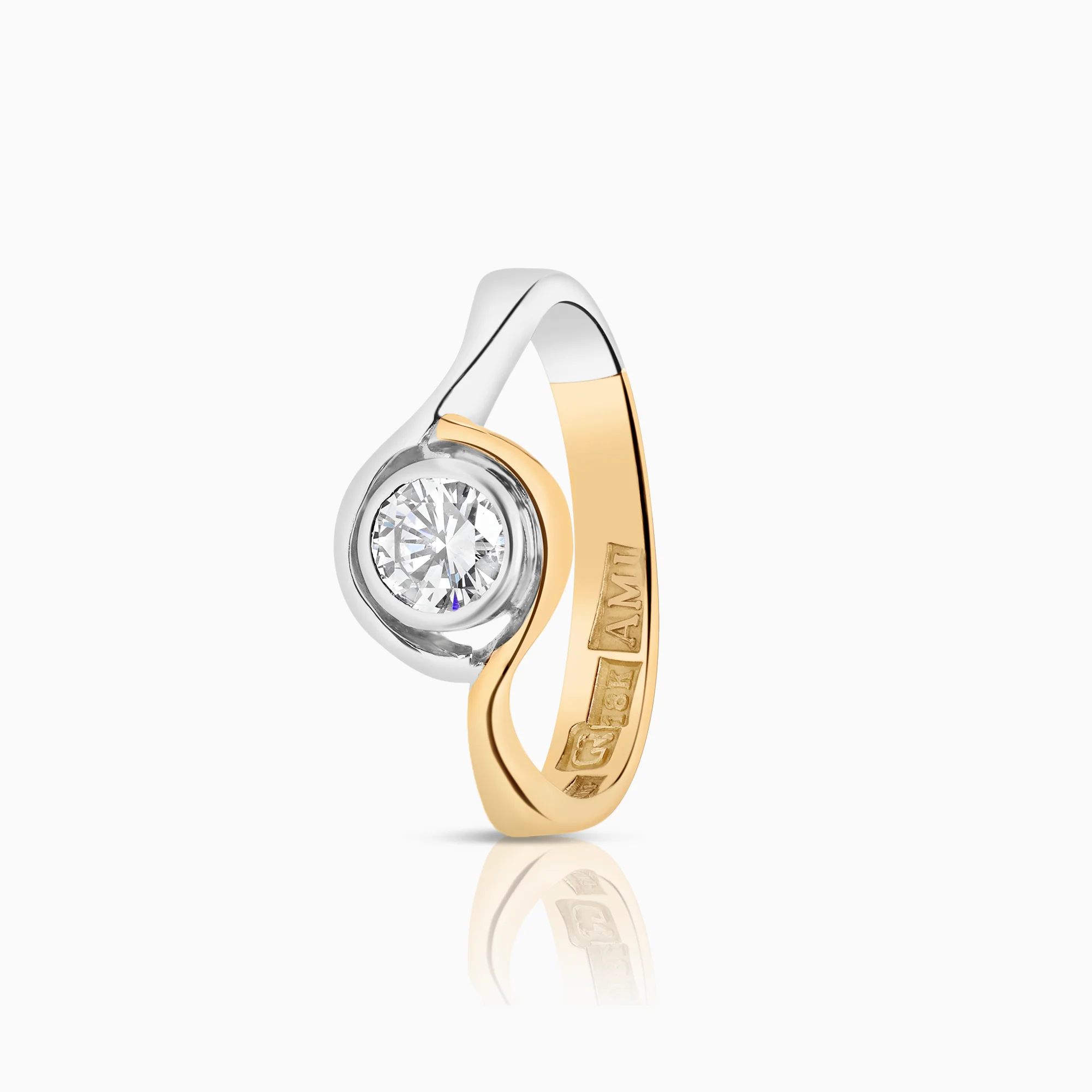 Diamond ring 0.40 ct 18K white gold
