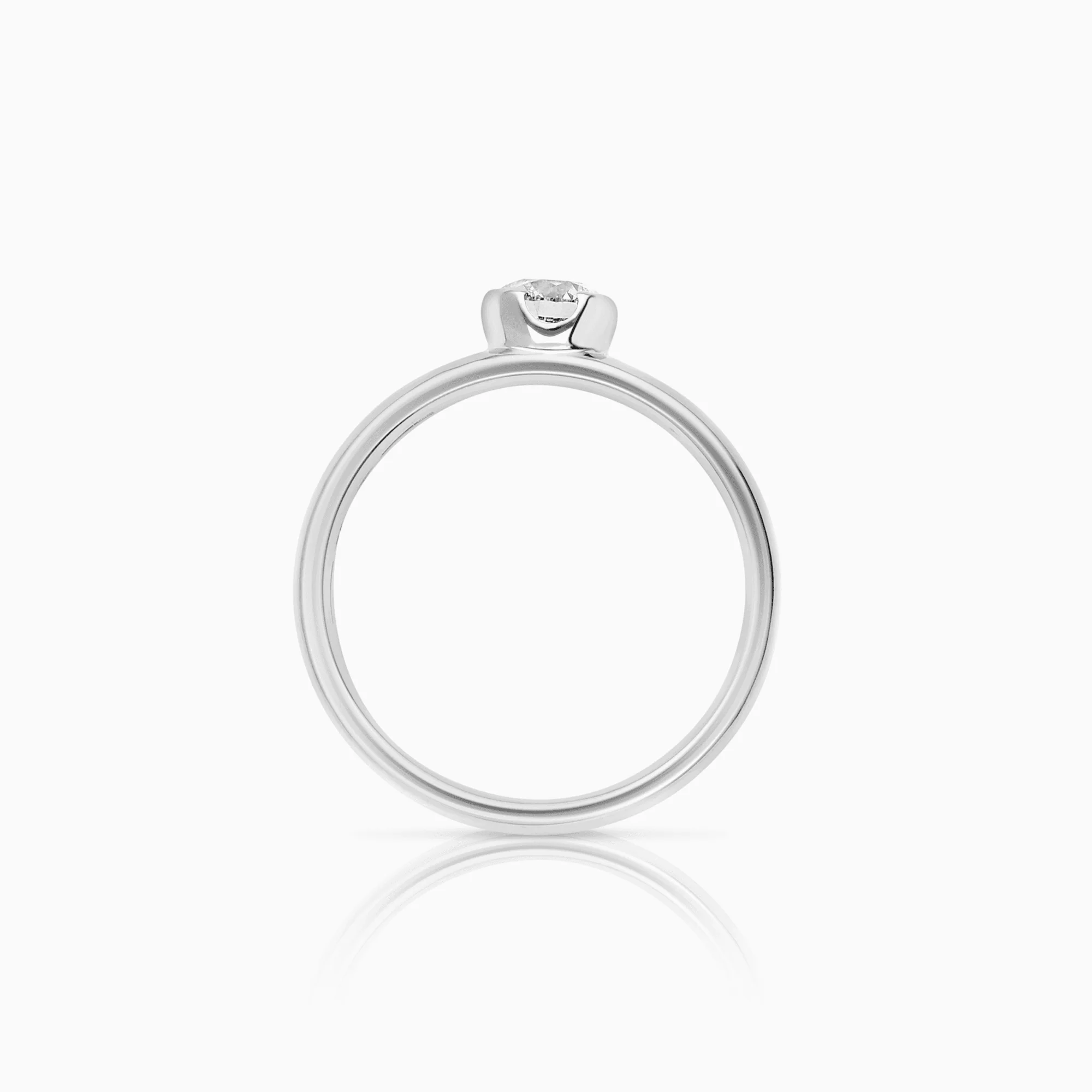 Solitaire ring 0.40ct 18K white gold - Image 2