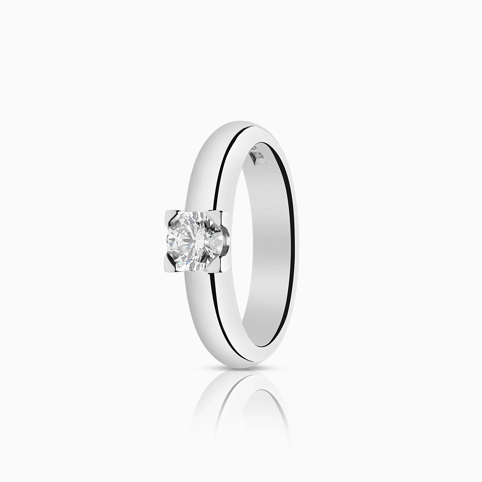 Solitaire ring 0.40ct 18K white gold