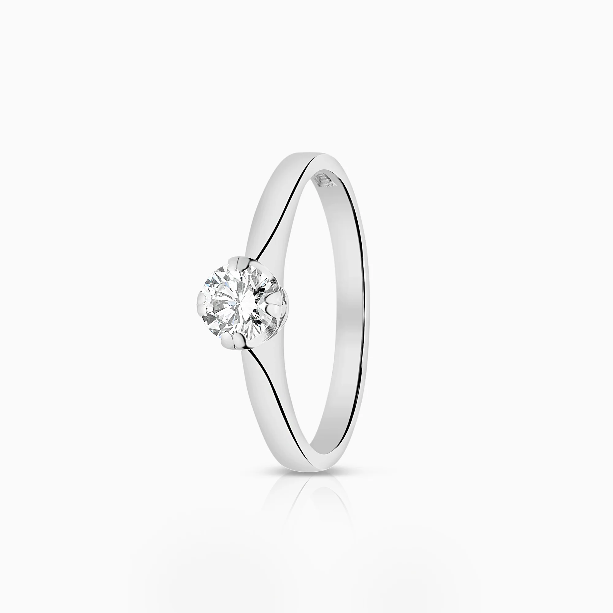 Solitaire ring 0.43ct 18K white gold