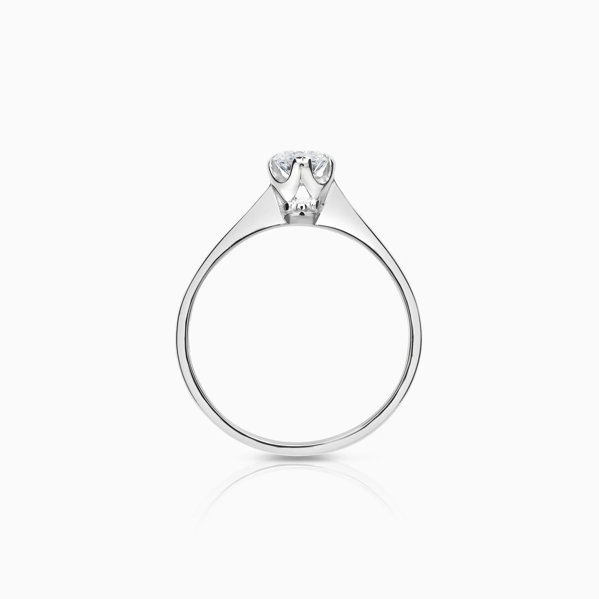 Solitaire ring 0.43ct 18K white gold - Image 2