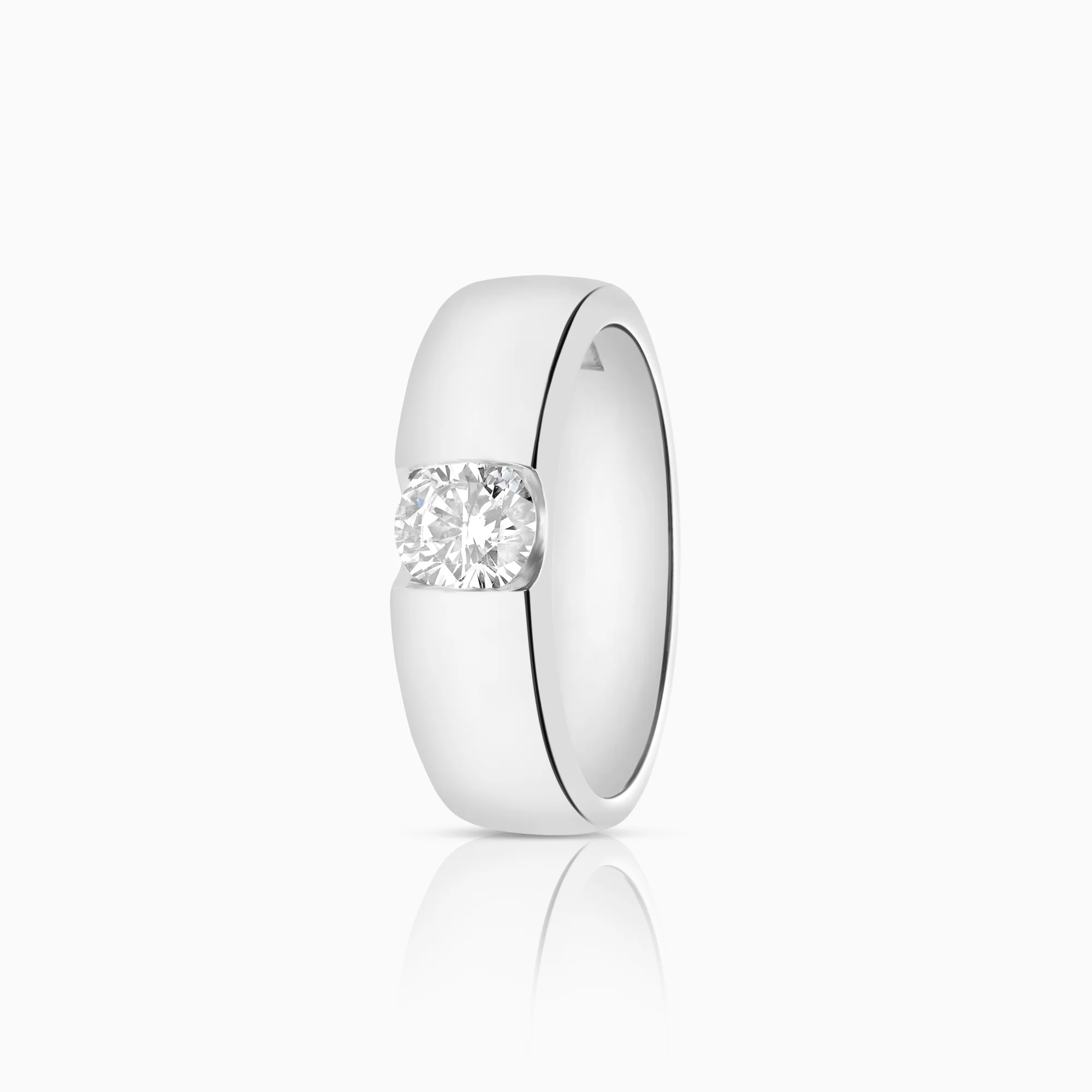 Solitaire ring 0.46ct 18K white gold