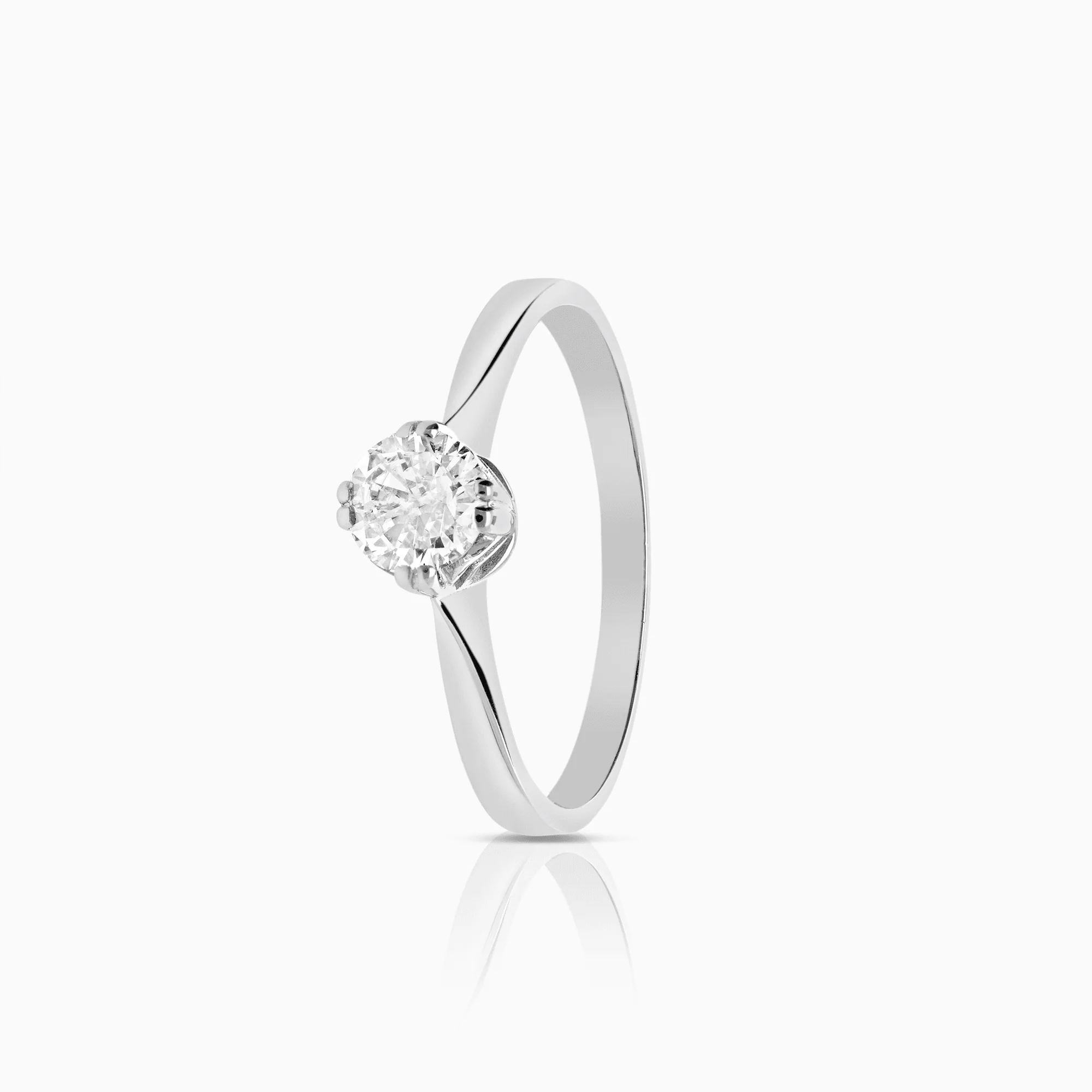 Solitaire ring 0.48ct 18K white gold