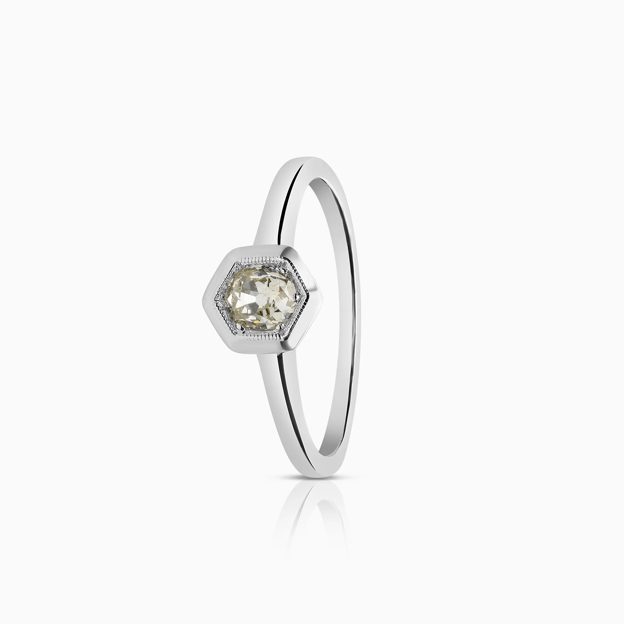 Solitaire ring 0.40ct 14K white gold