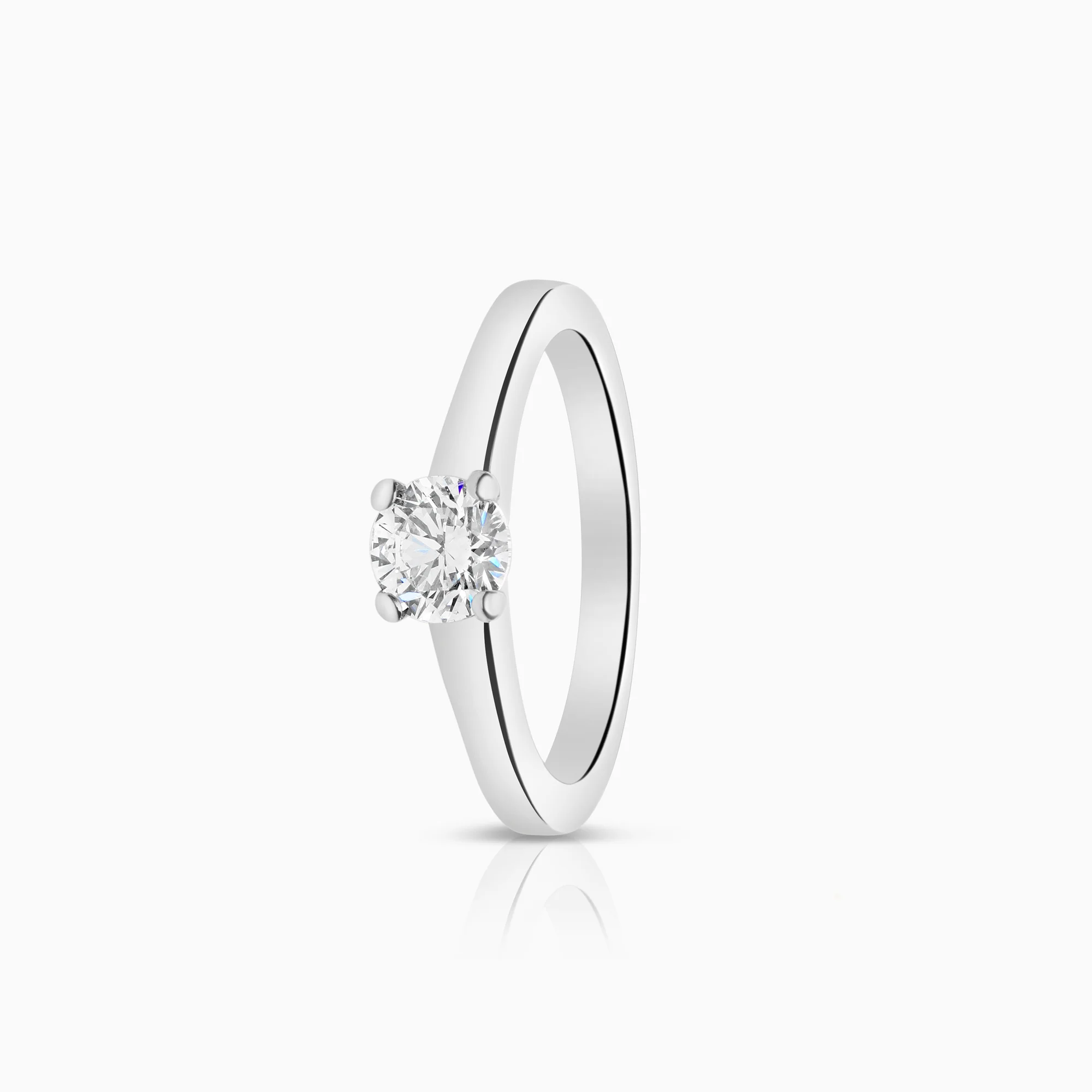 Solitaire ring 0.50ct 18K white gold