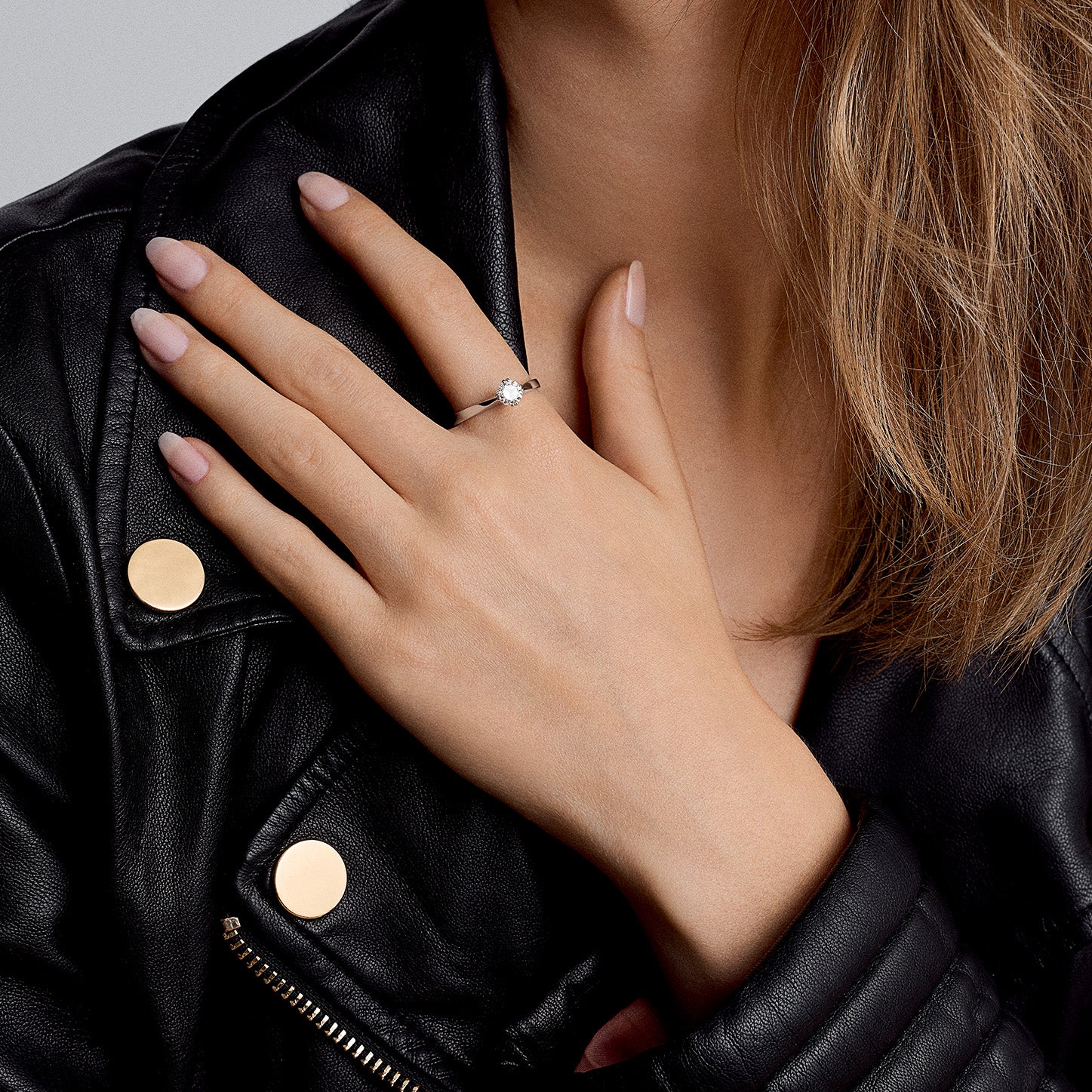 Solitaire ring 0.52ct 18K - Image 2