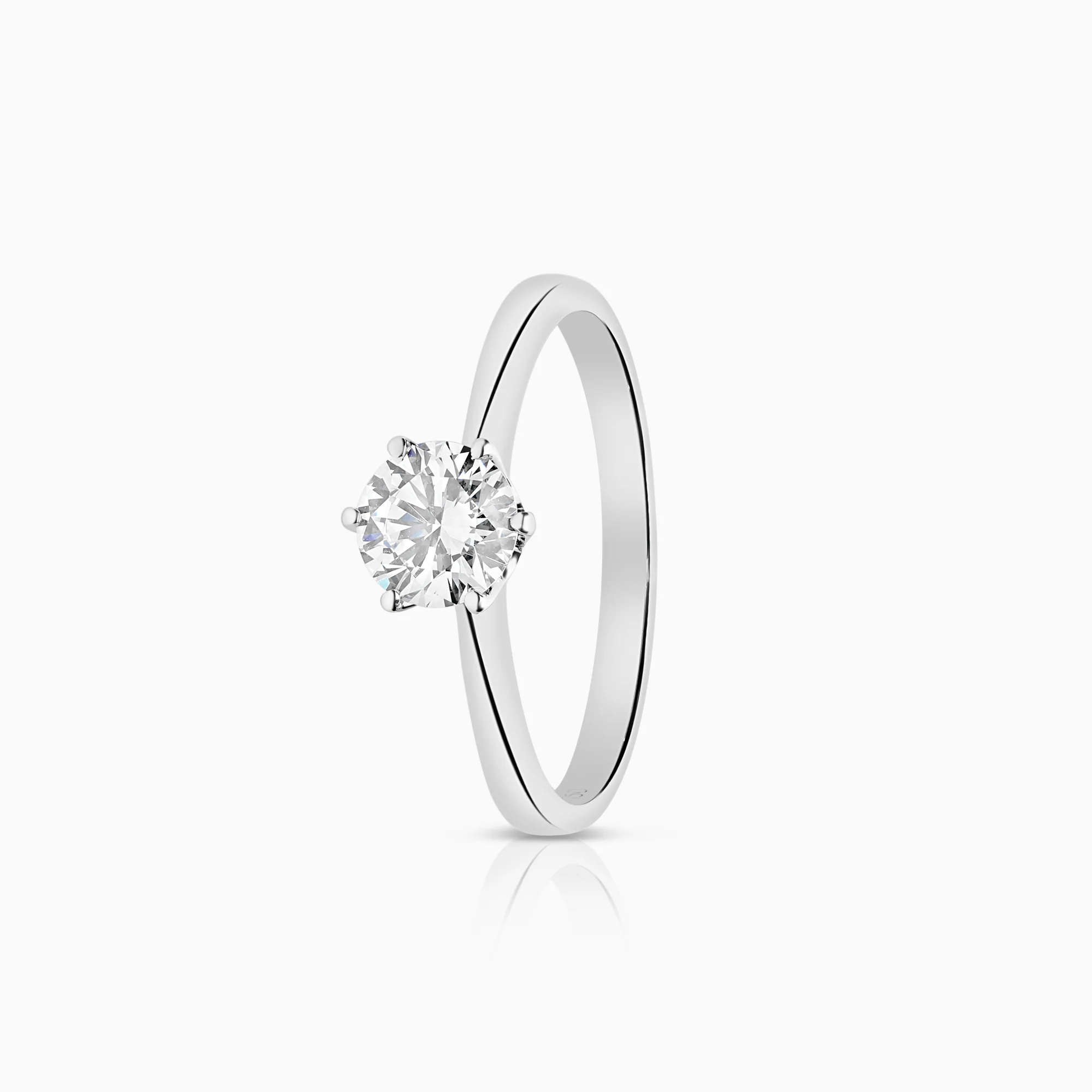 Solitaire ring 0.54ct 18K white gold