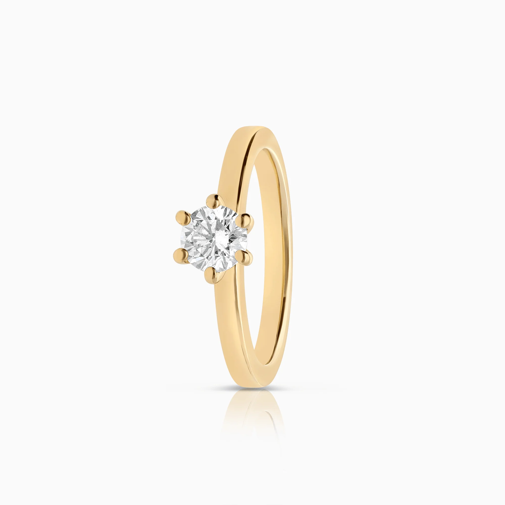 Solitaire ring 0.57ct 18K gold GIA certificate