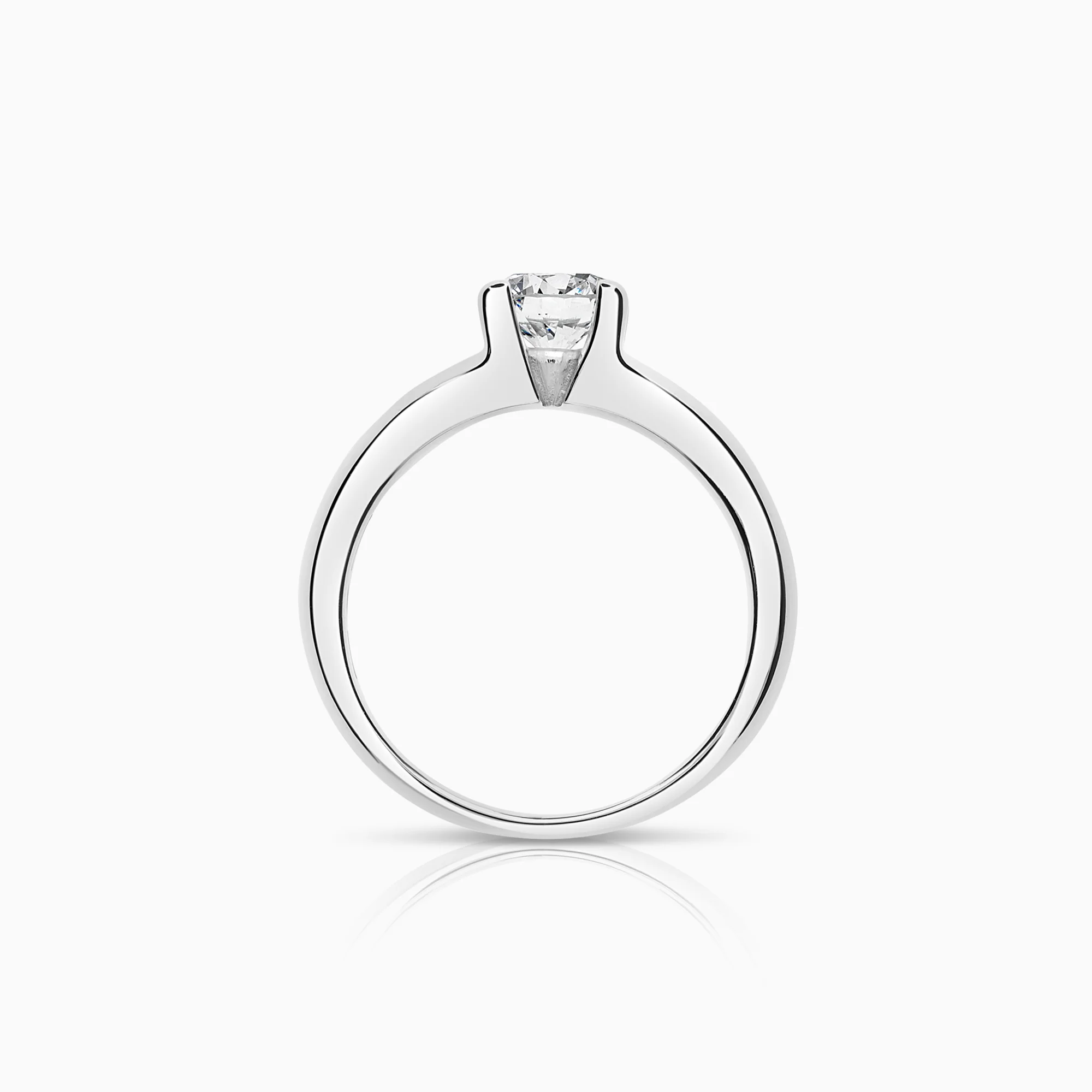 Solitaire ring 0.73ct 18K white gold - Image 2