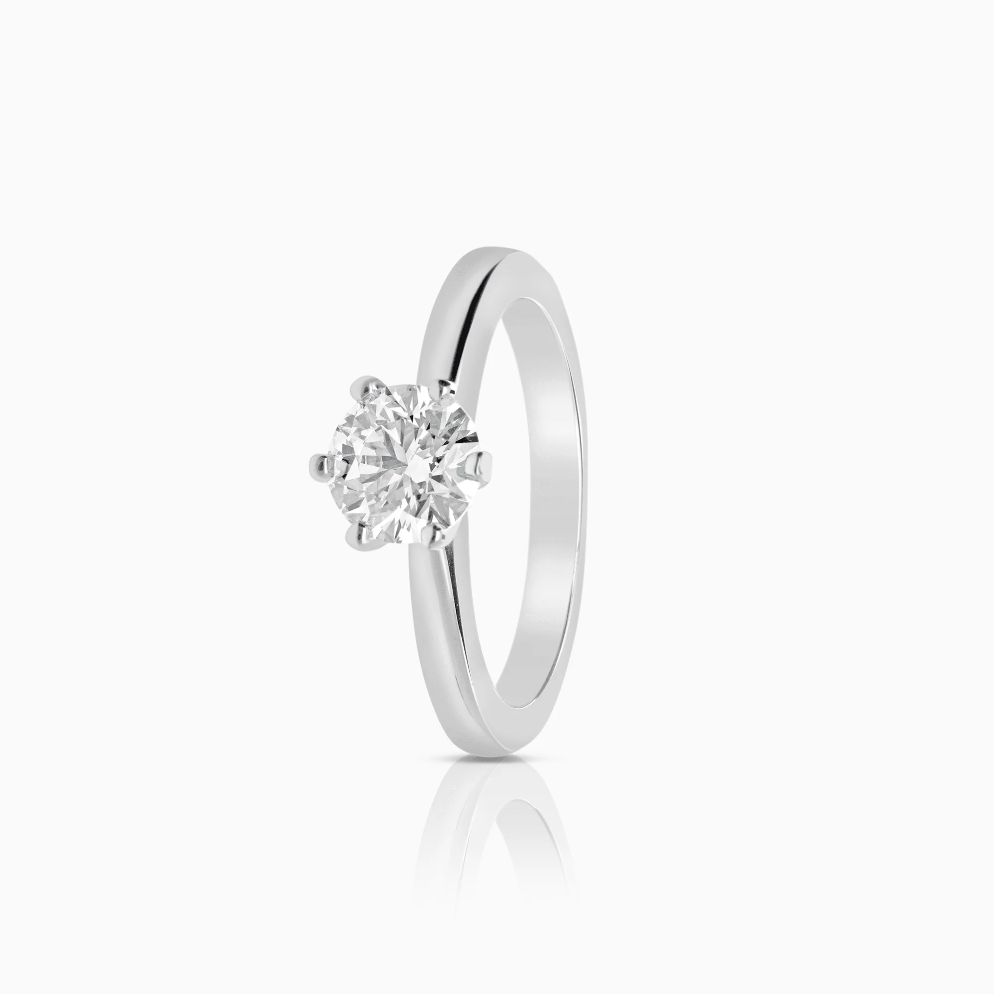 Solitaire ring 0.75ct 18K white gold