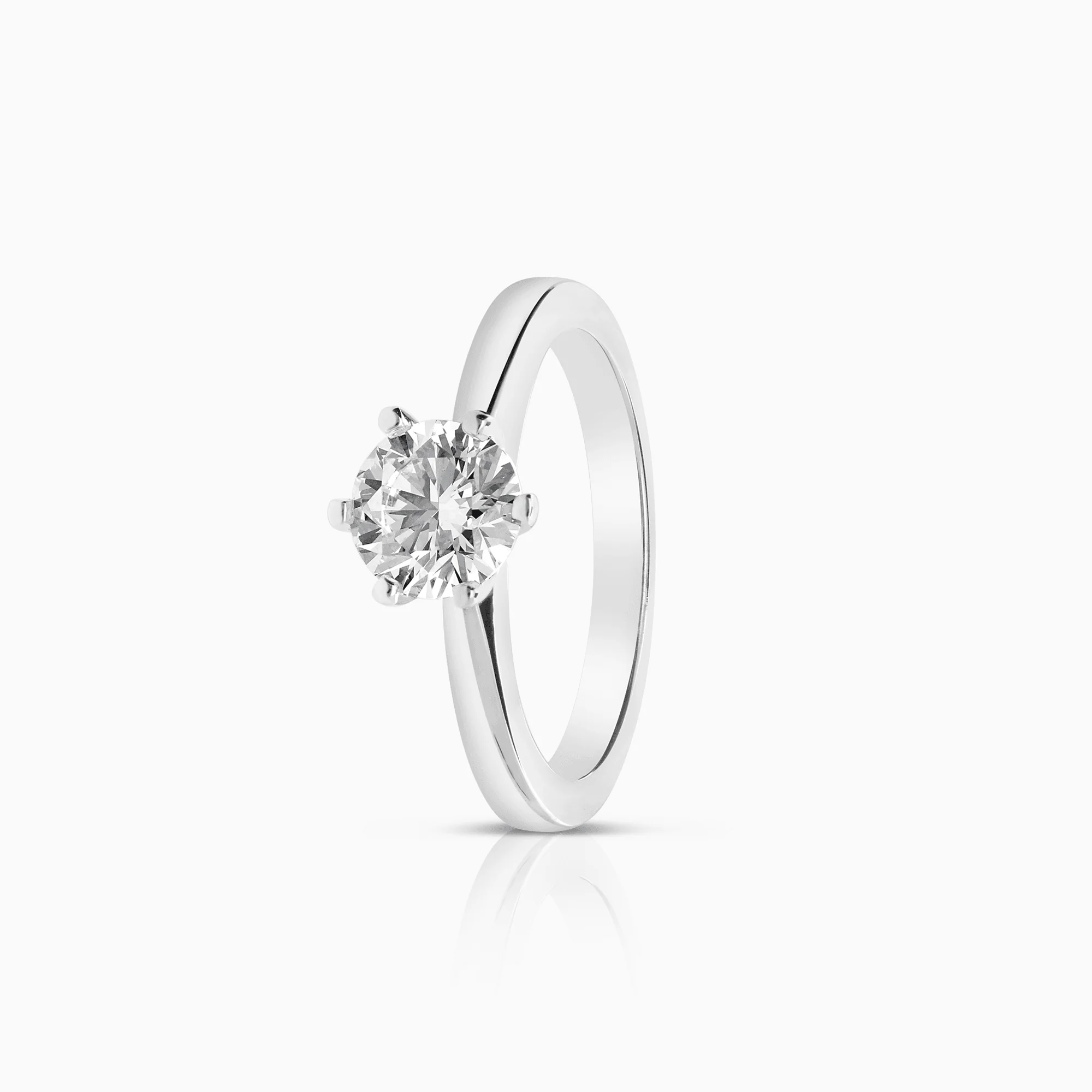 Solitaire ring 0.75ct 18K white gold