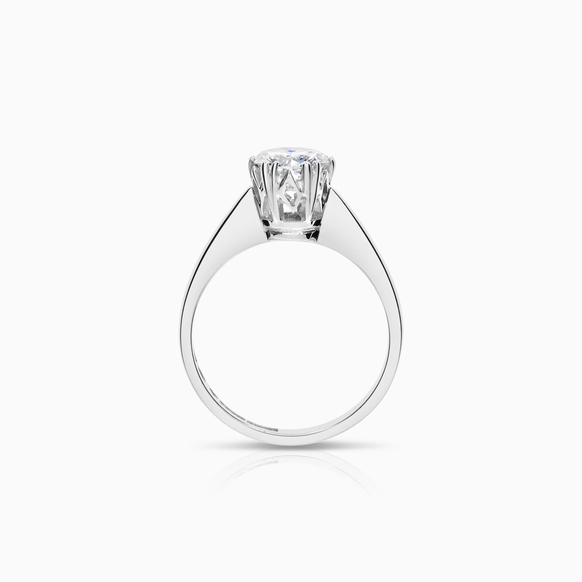 Solitaire ring 1.01ct 18K white gold - Image 2