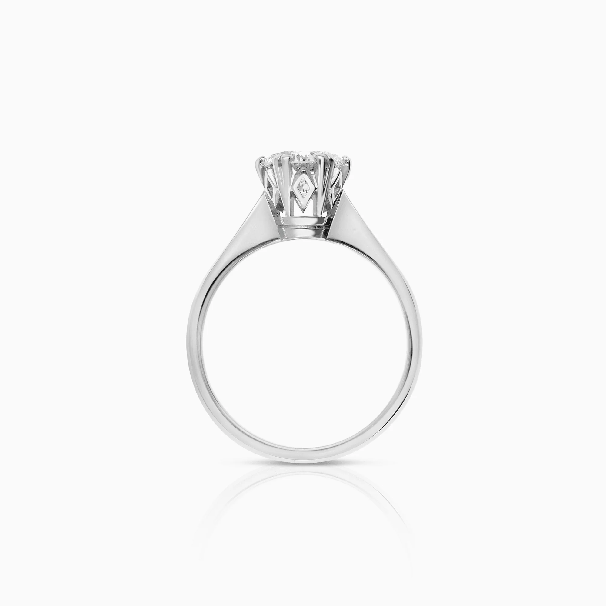 Solitaire ring 1.12ct 18K white gold - Image 2