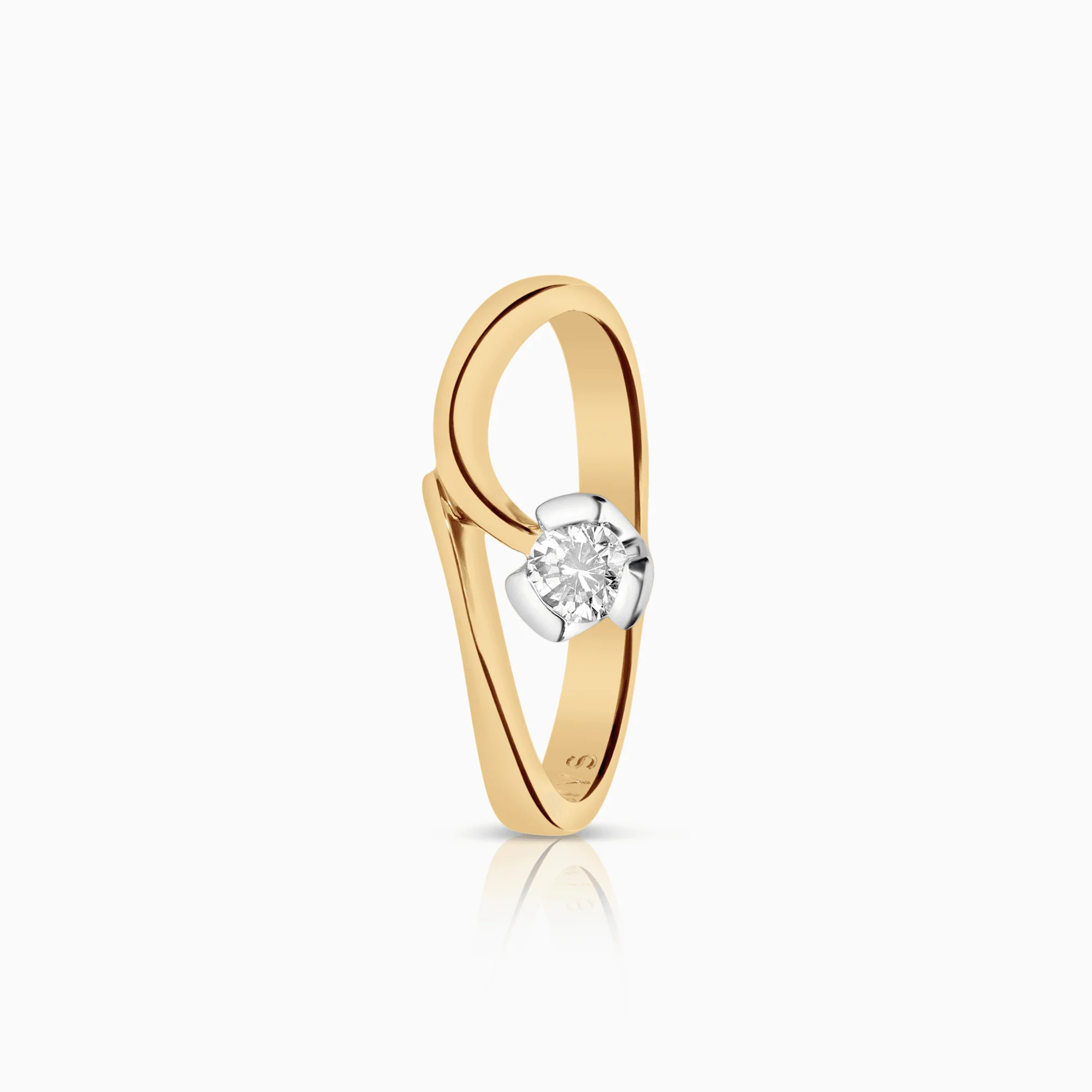 Solitaire ring 0.19ct 18K gold