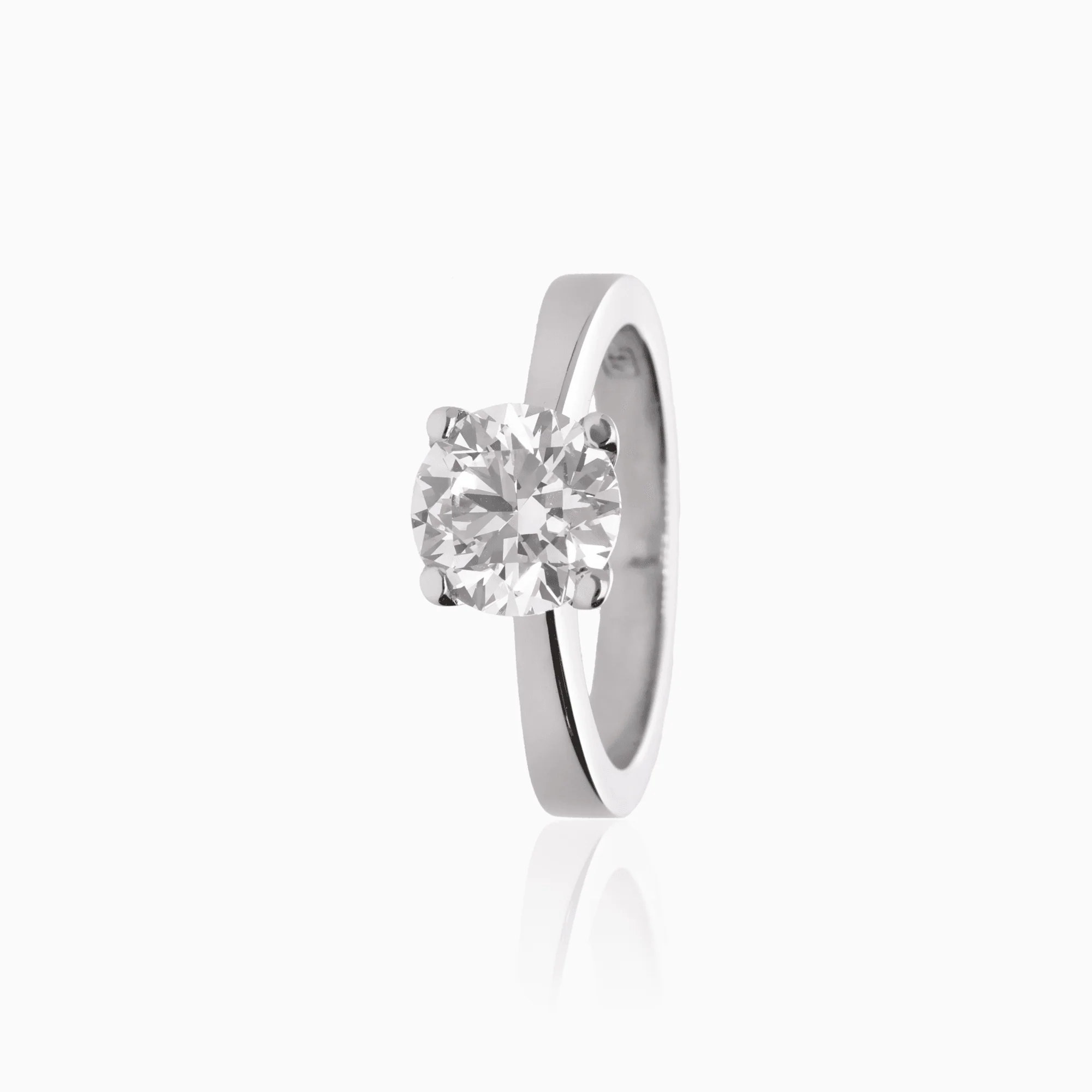 Solitaire ring 2.00ct 18K white gold
