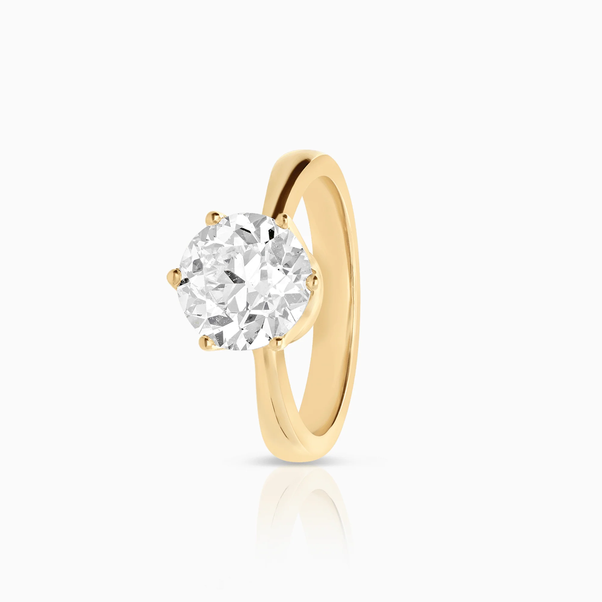 Solitaire ring 2.84ct 18K gold