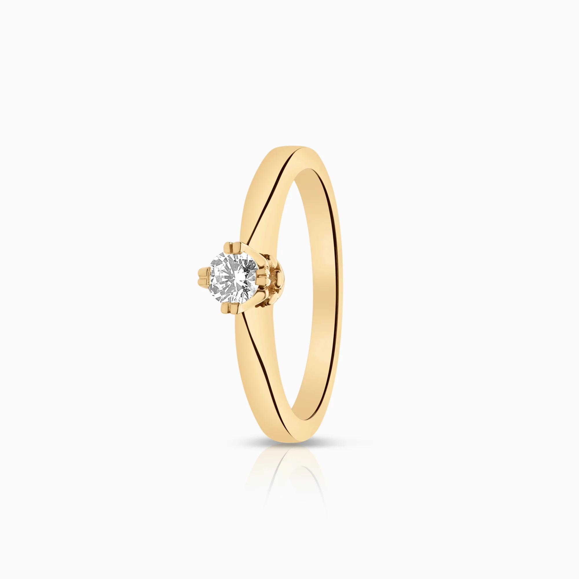 Solitaire ring cubic zirconia 4.22g 18K gold