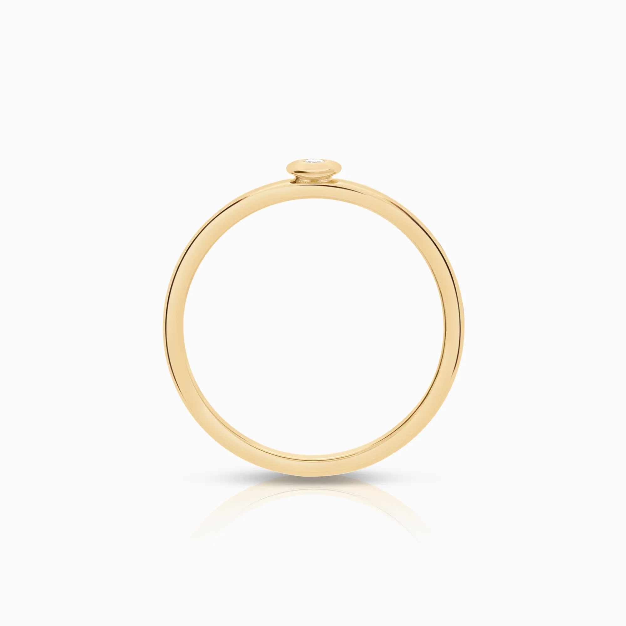 Solitaire ring diamond 0.02ct 18K gold - Image 2