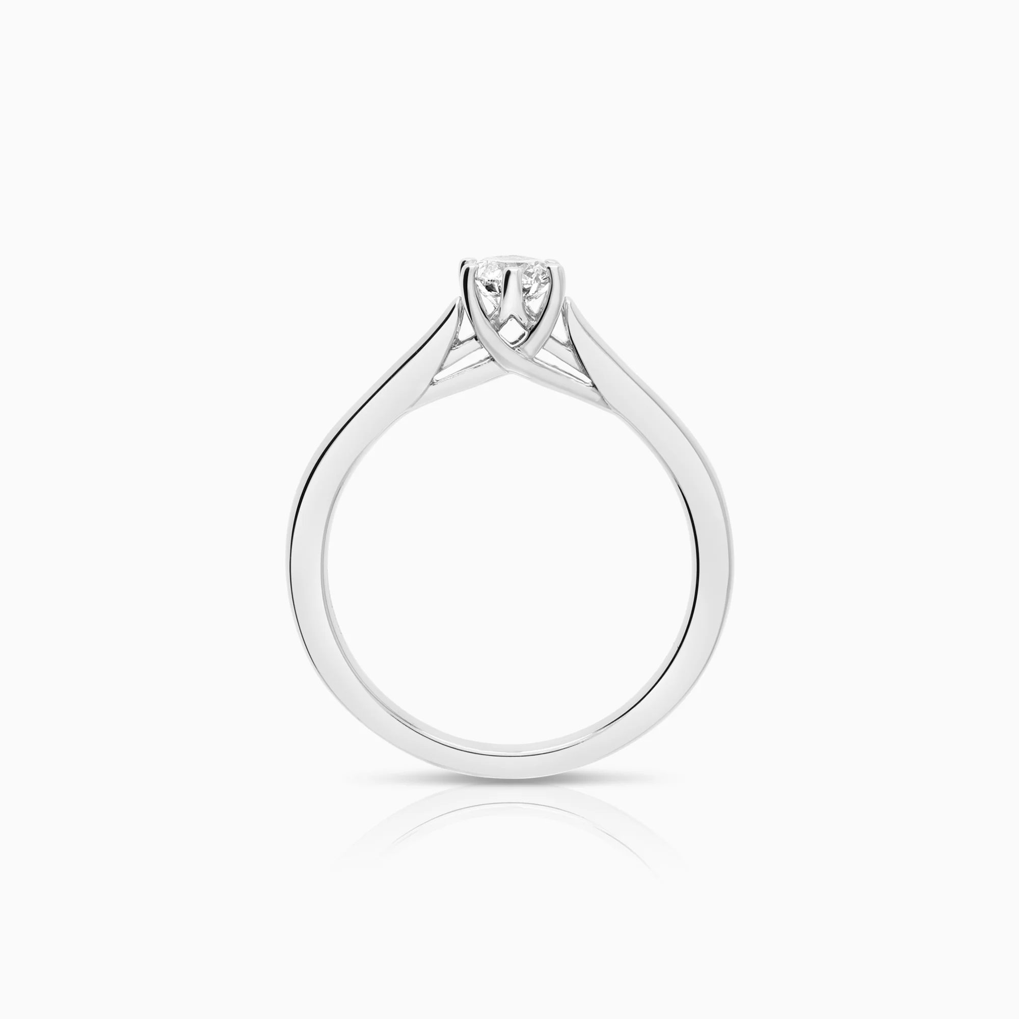 Solitaire ring lab-grown diamond 0.30ct 18K white gold - Image 2