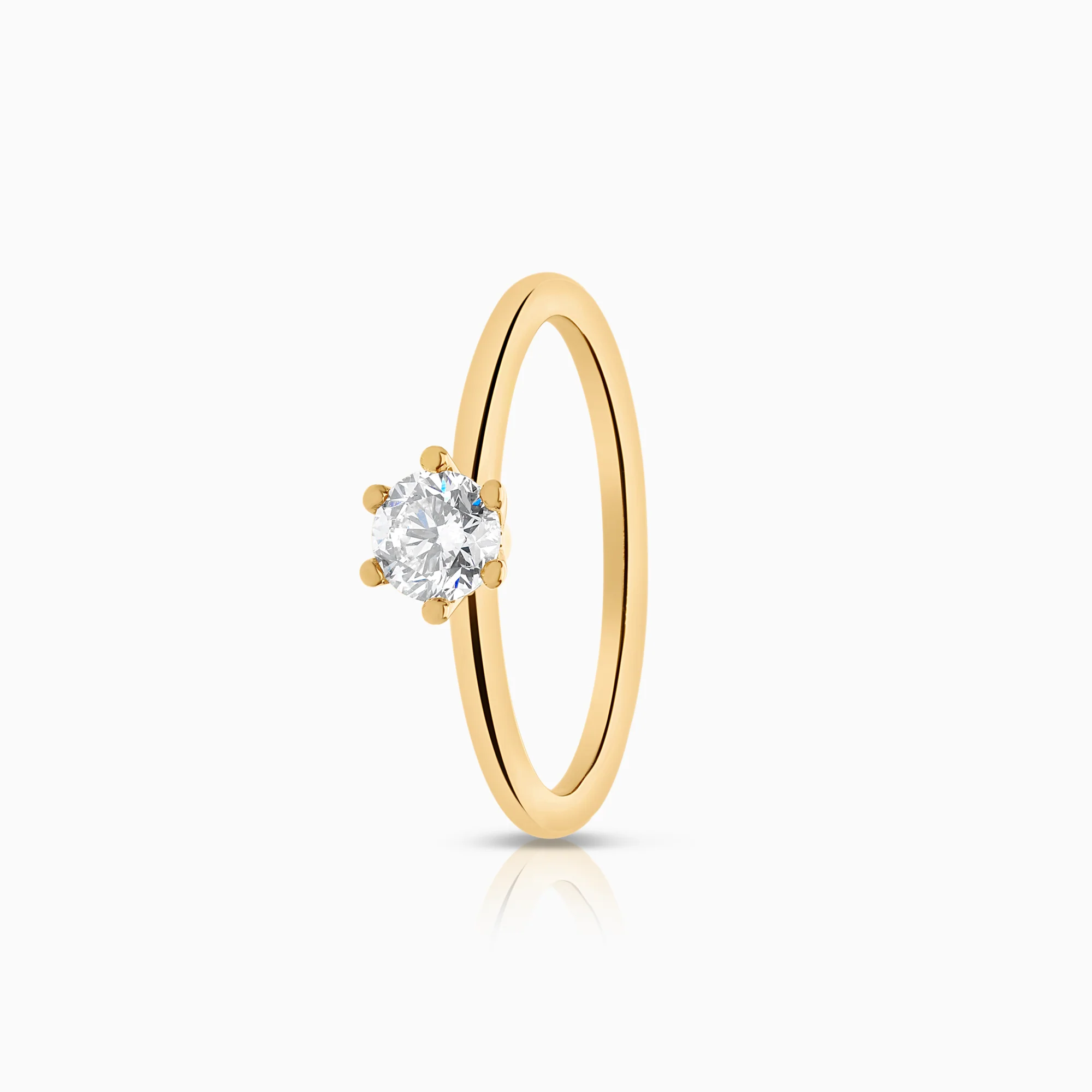 Solitaire ring lab-grown diamond 0.35ct 18K gold