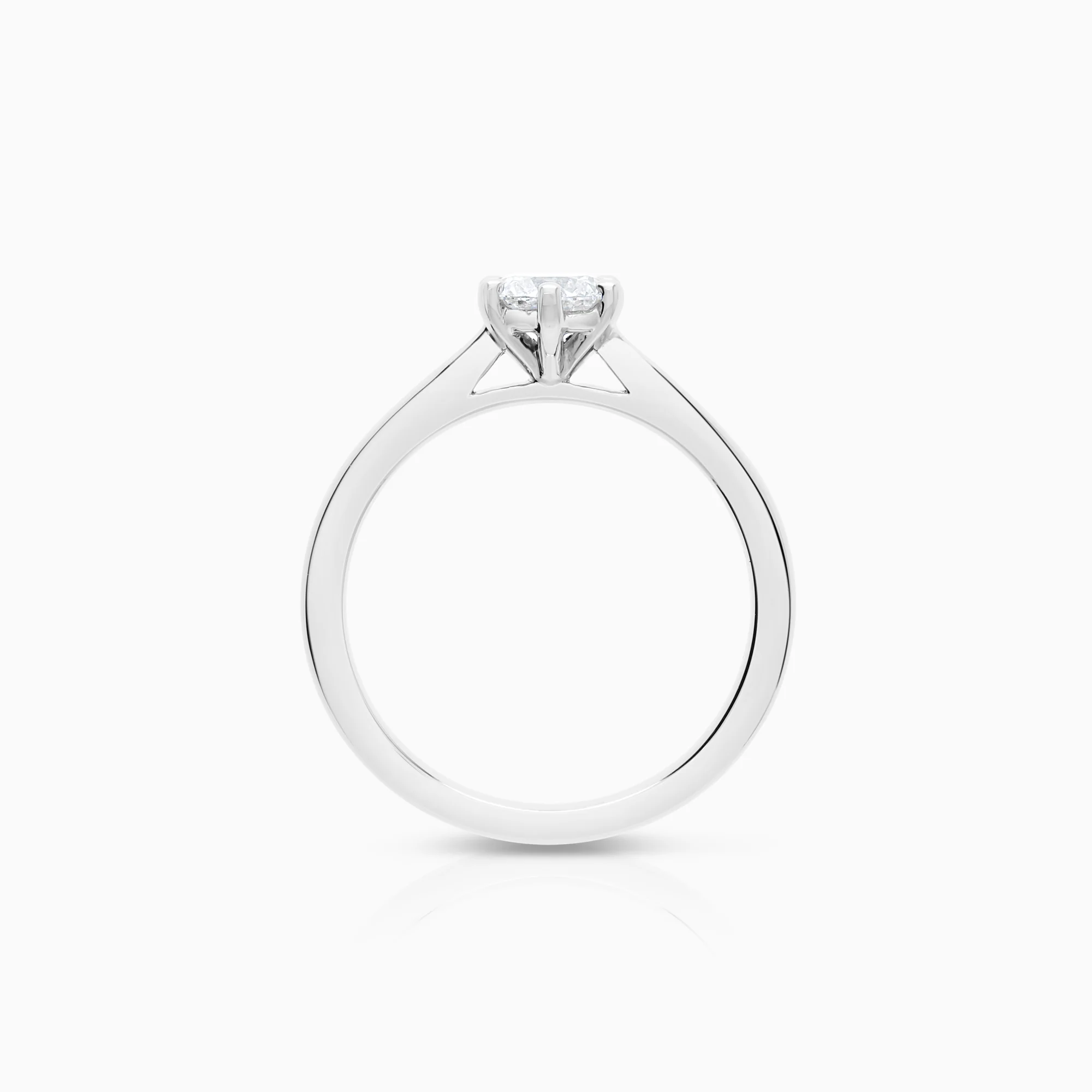 Solitaire ring lab-grown diamond 0.51ct 18K white gold - Image 2