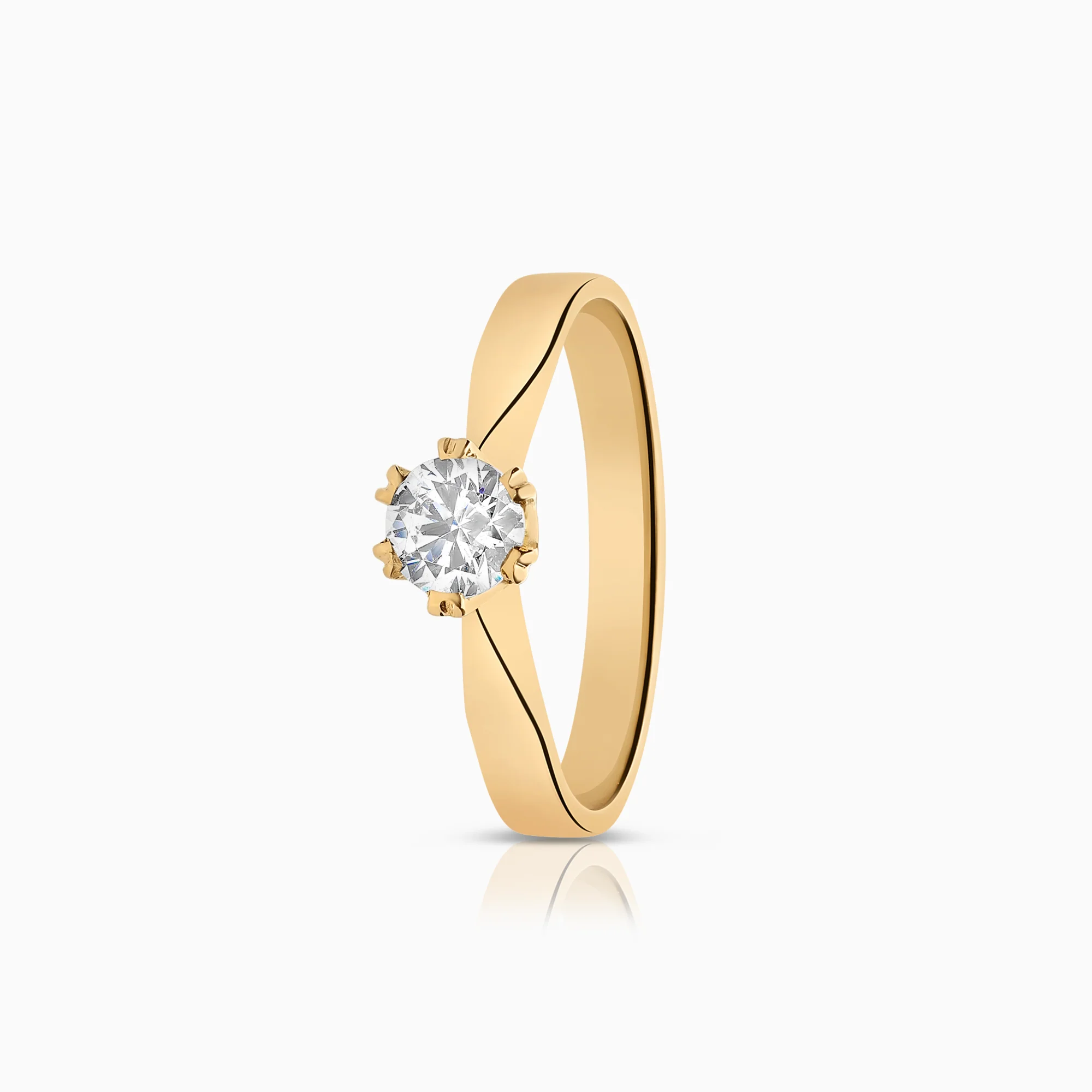 Solitaire ring with cubic 3.98g 18K gold
