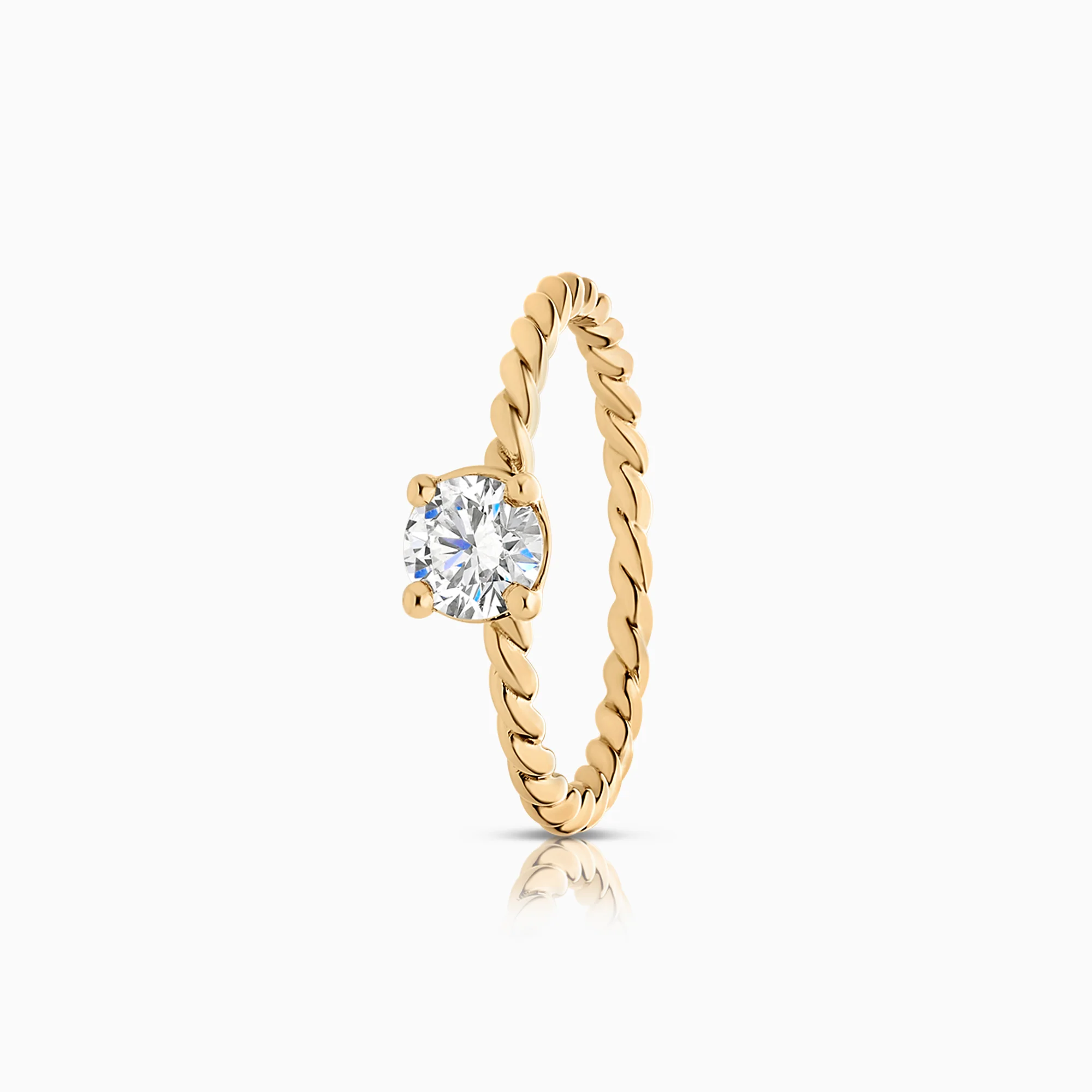 Solitaire ring with lab-grown diamond 0.40ct 18K gold