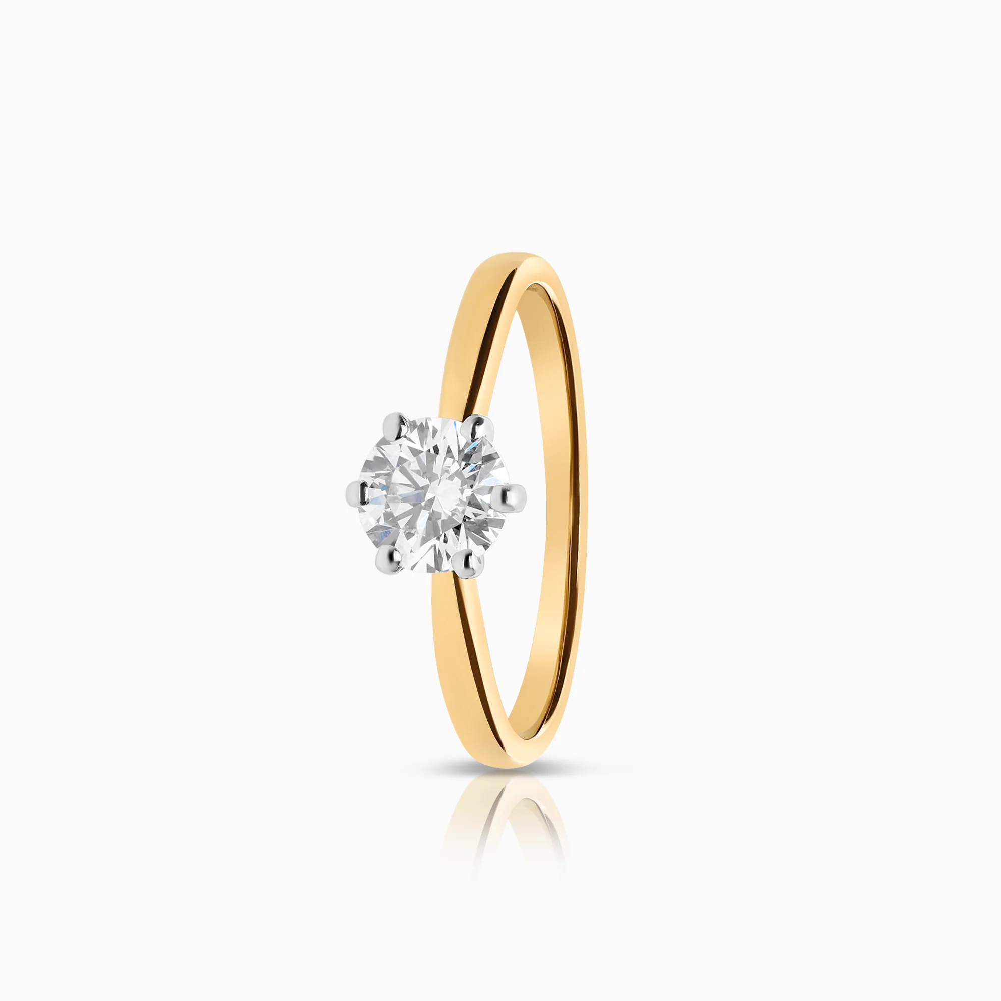 Solitaire ring with lab-grown diamond 0.56ct 18K yellow gold