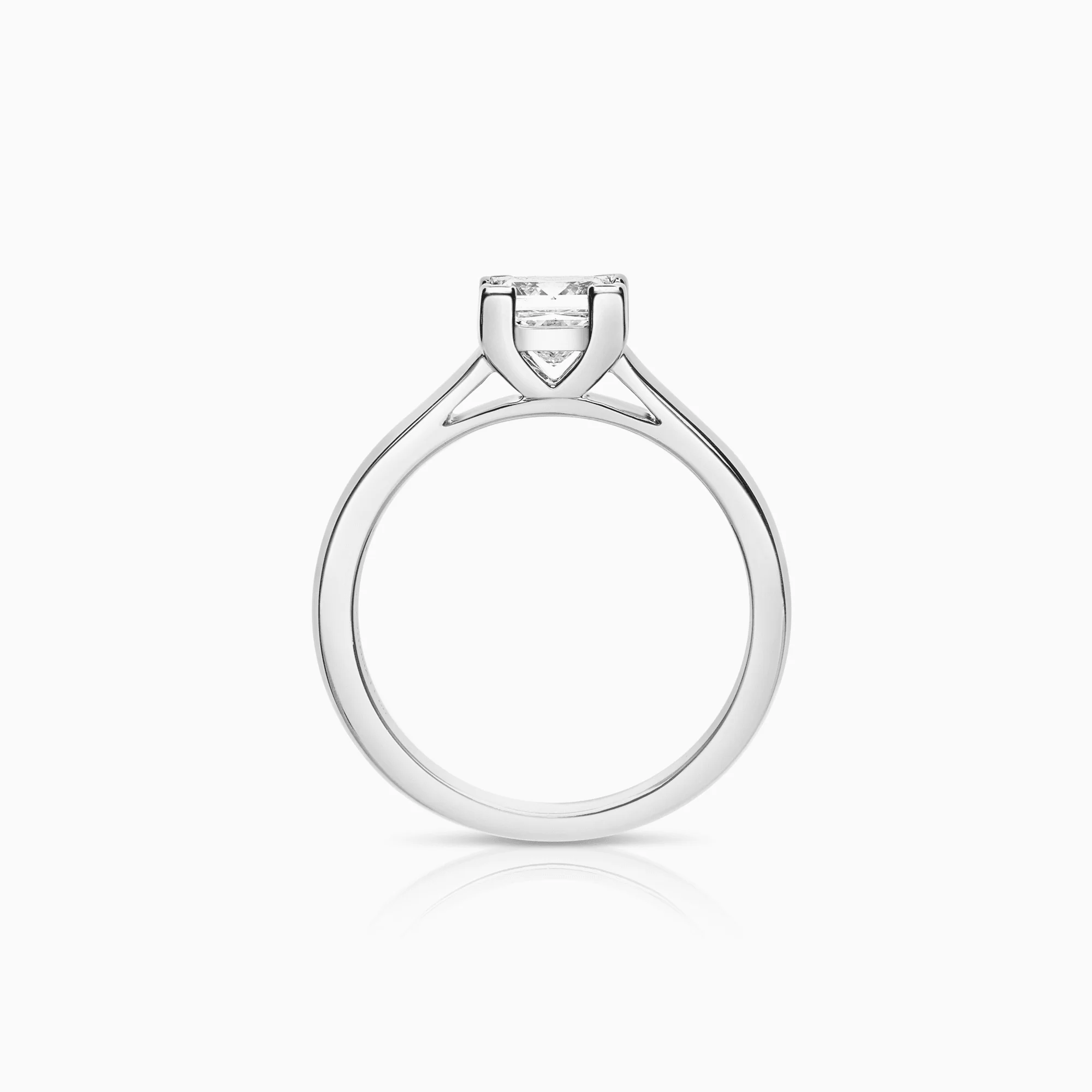 Solitaire ring princess 1.01ct 18K white gold GIA certificate - Image 3