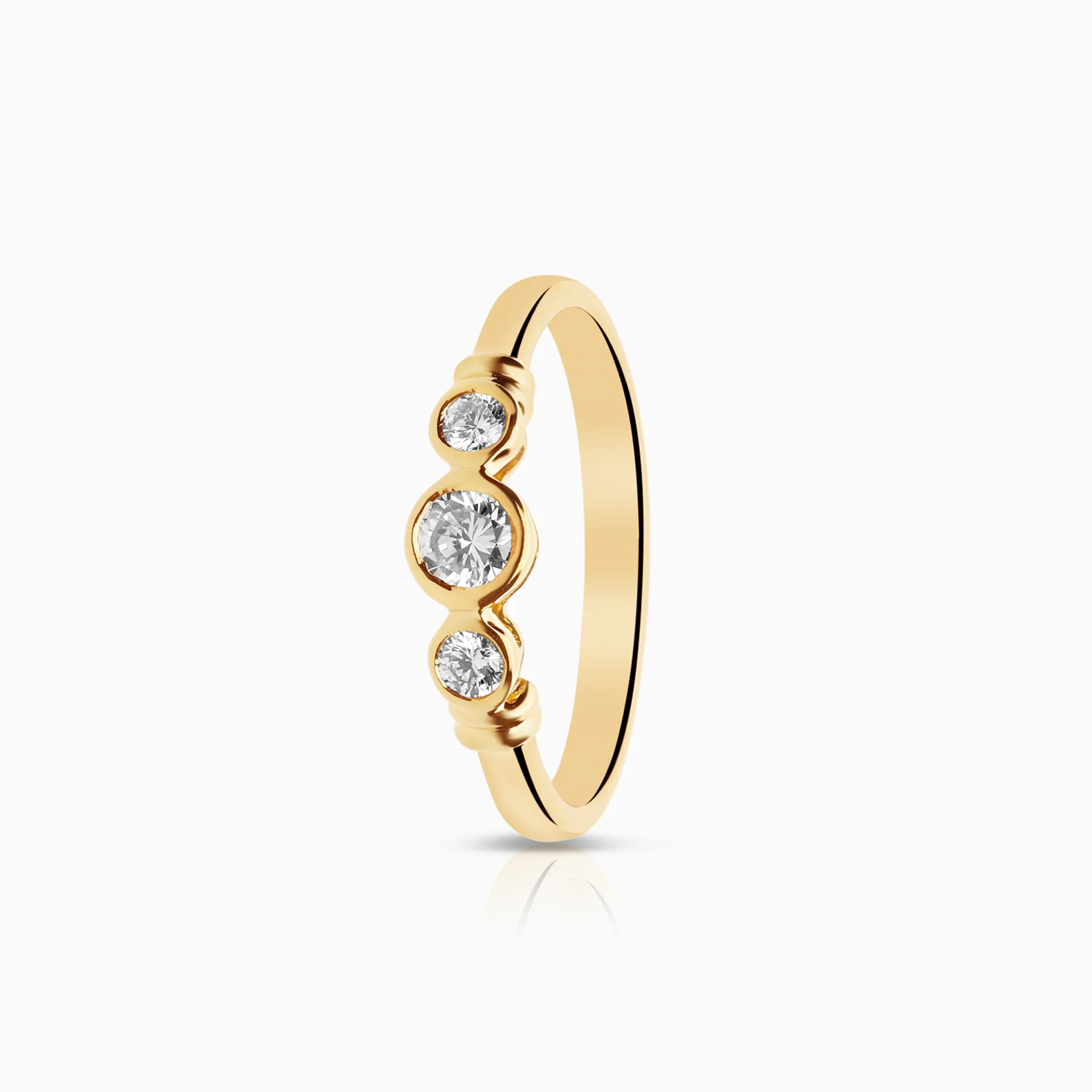 Three-stone ring 0.25ct 18K gold