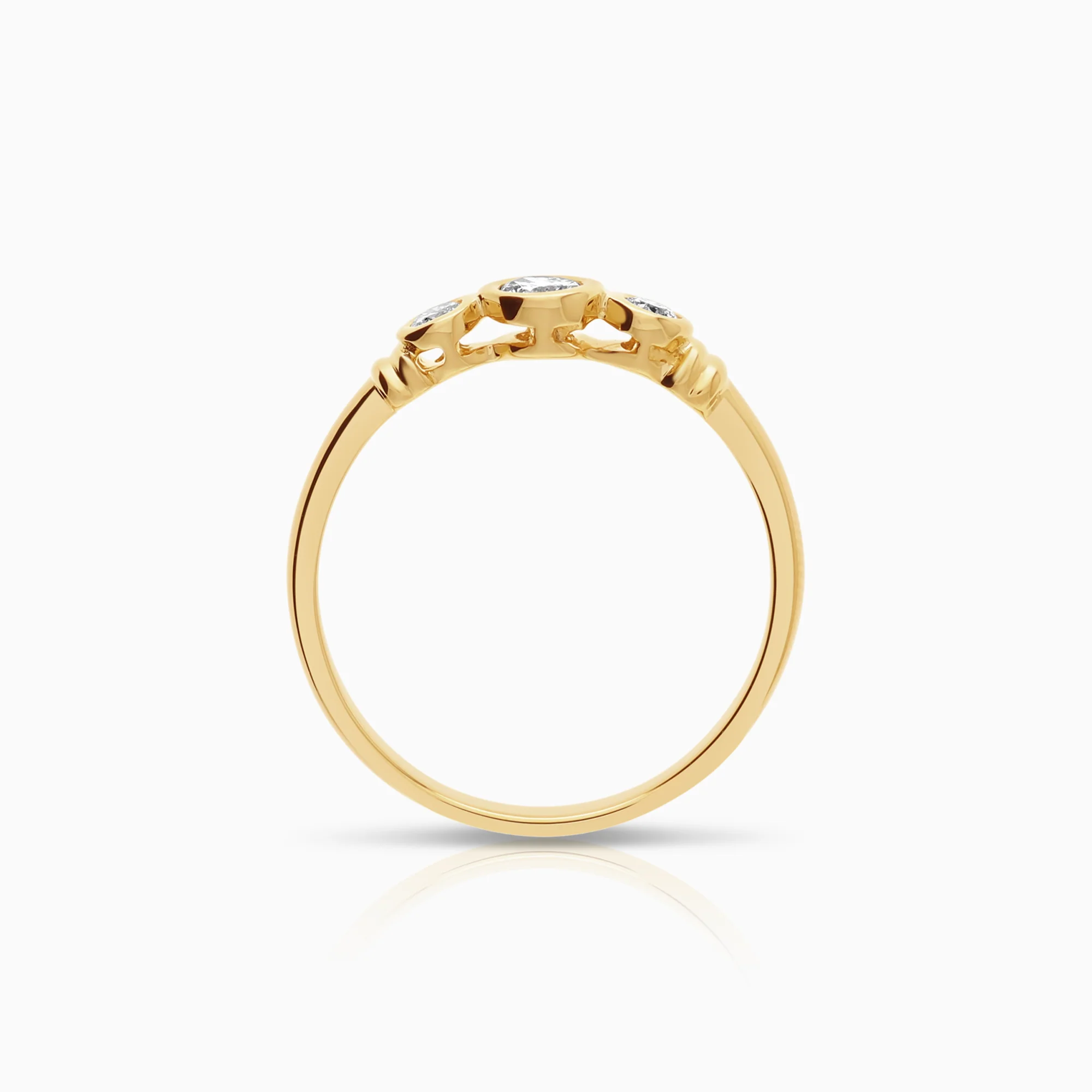 Three-stone ring 0.25ct 18K gold - Image 2