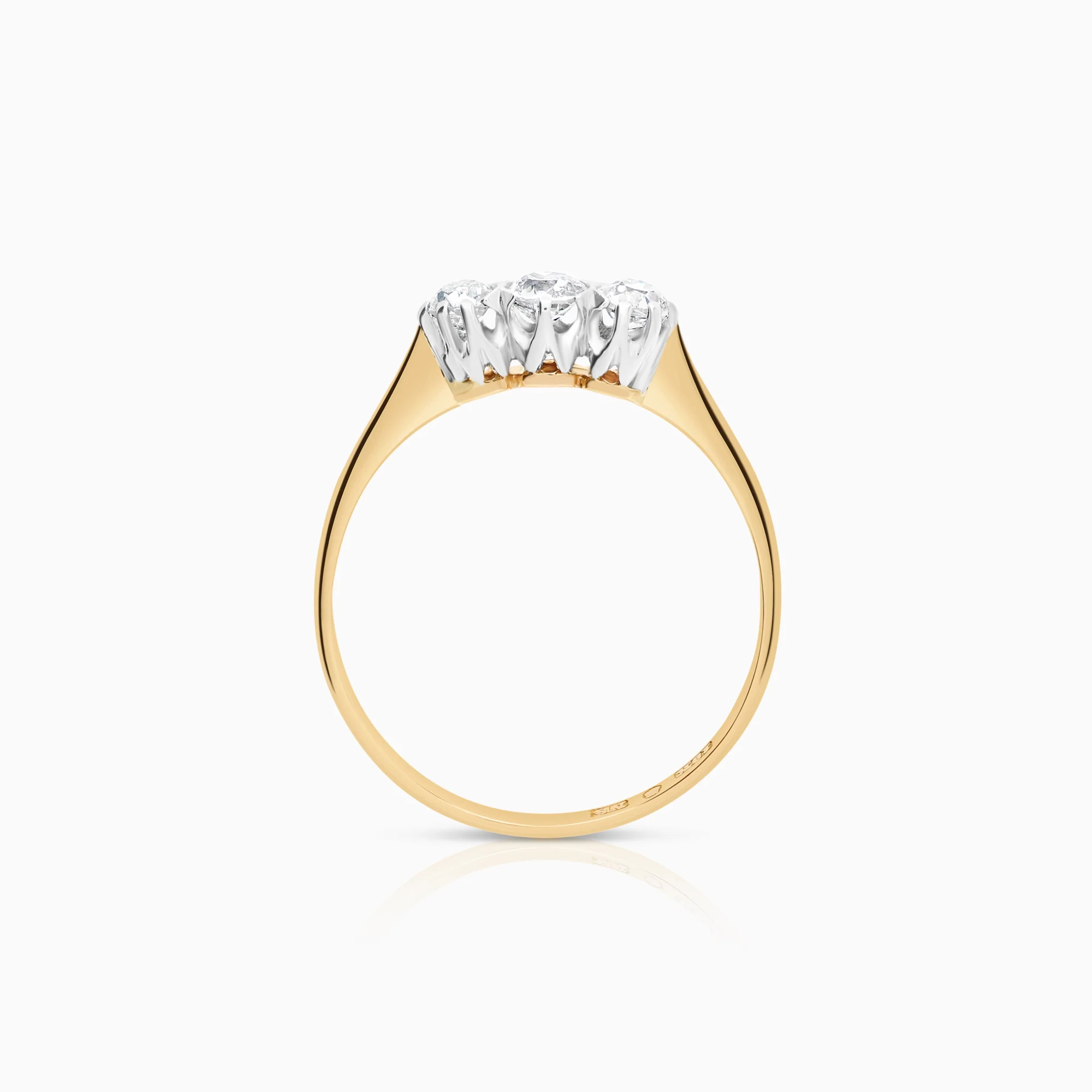 Three-stone ring 0.50ct 18K gold - Image 2