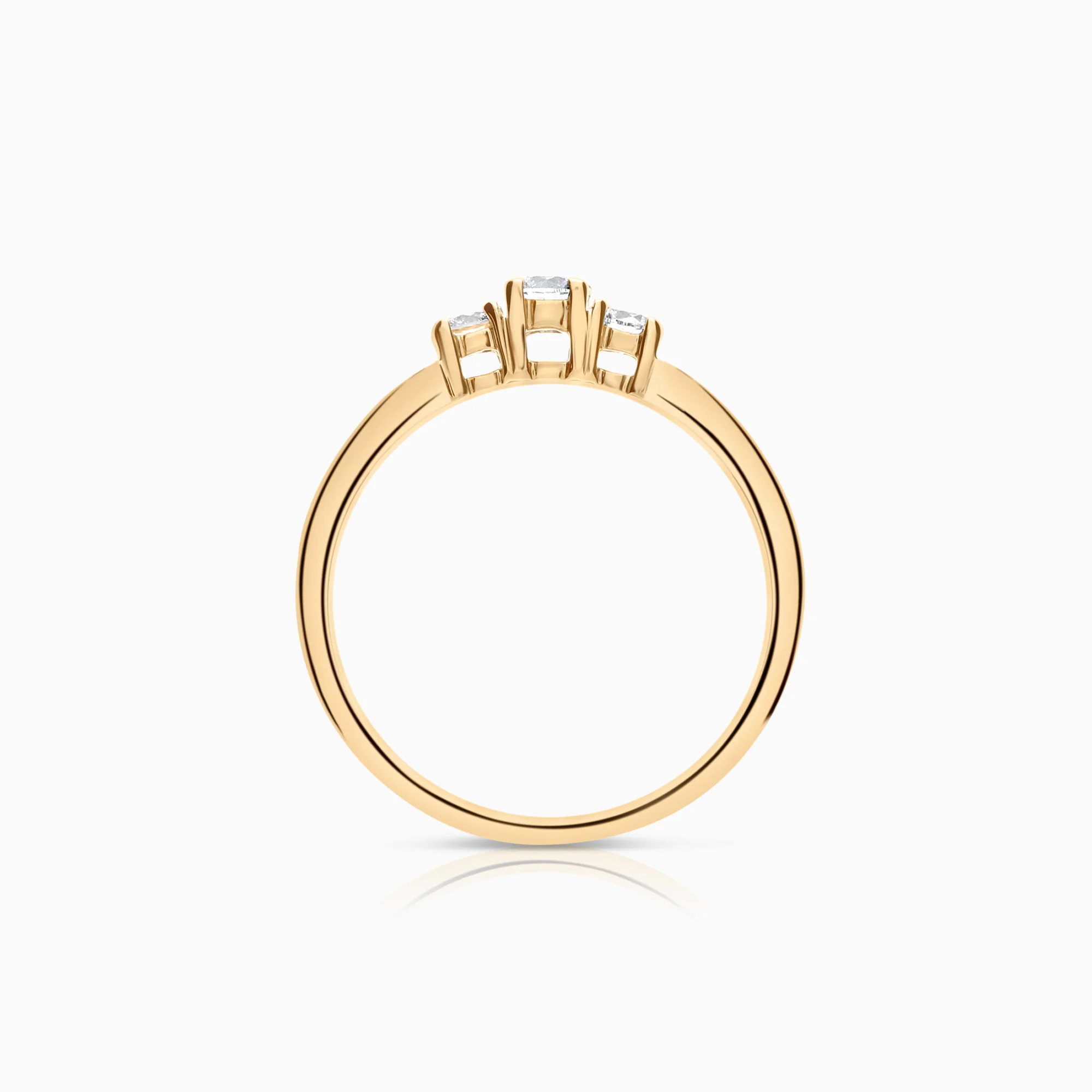 Three-stone ring 0.55ct 18K gold - Image 2