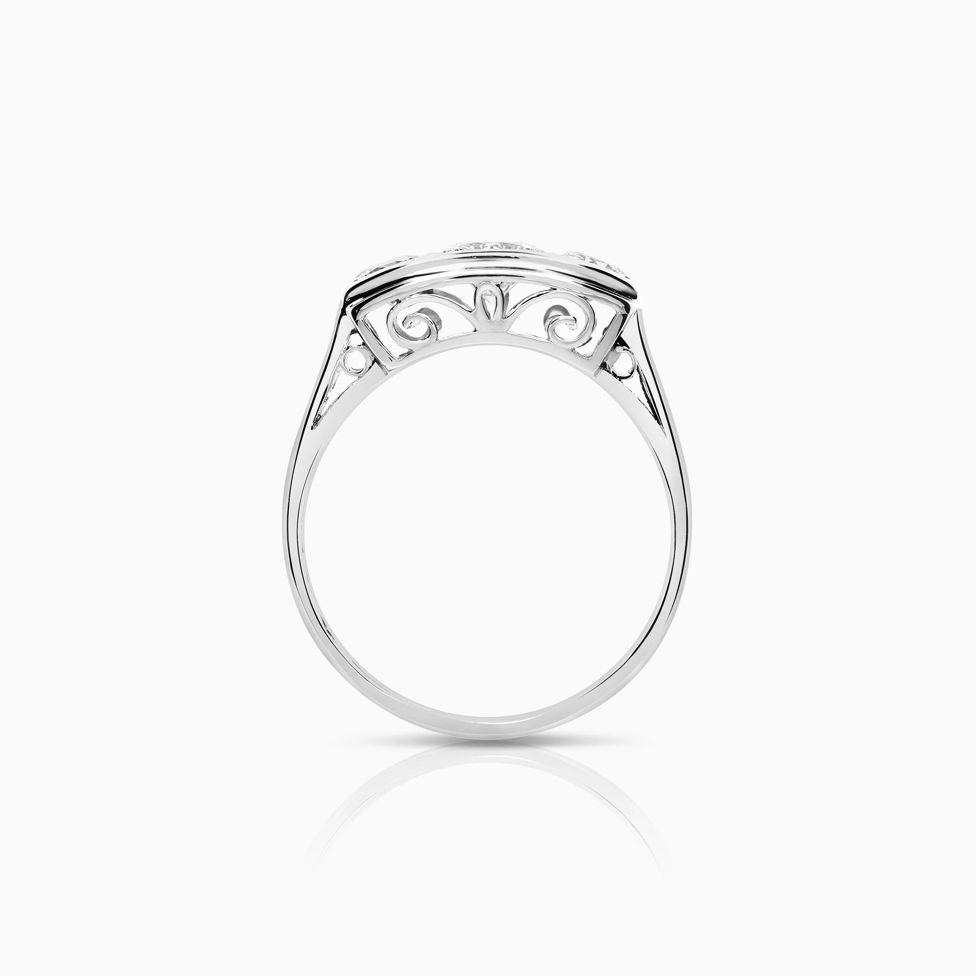 Three-stone ring 0.82ct 18K white gold - Image 3